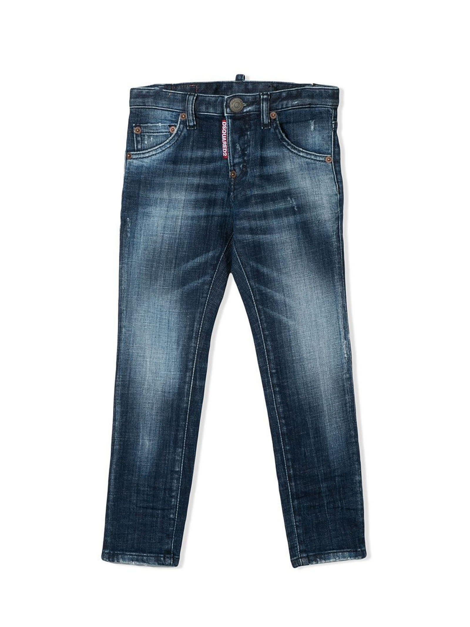 Dsquared2 Blue Cotton-blend Slim-fit Jeans