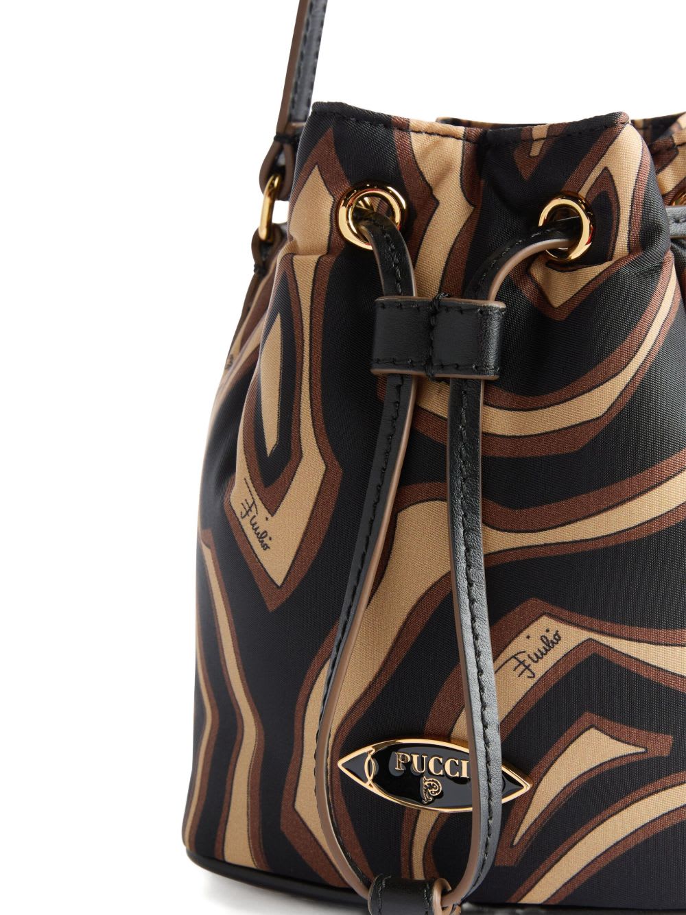Pucci Printed Bucket Bag In Black