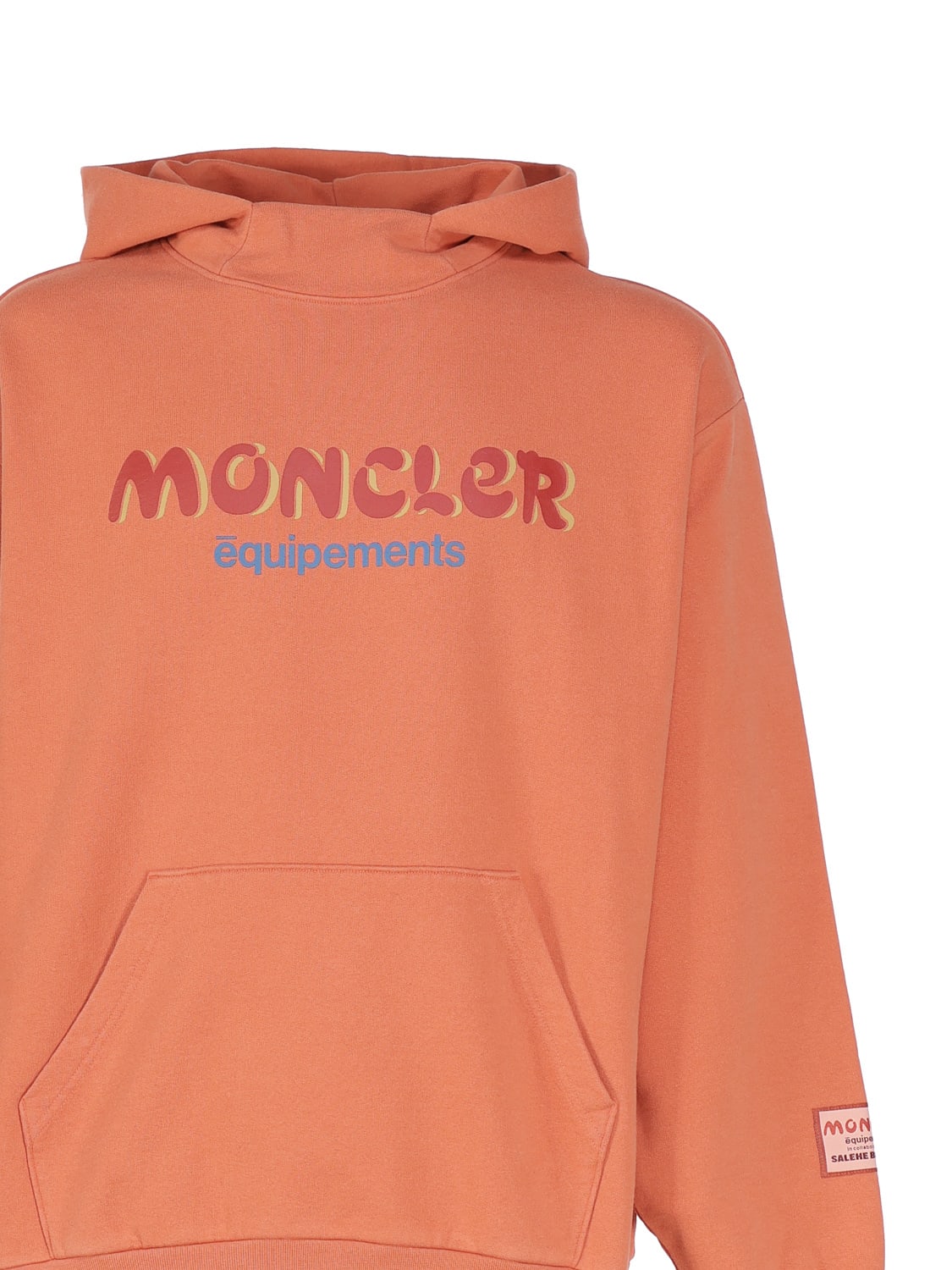 Shop Moncler Genius Moncler X Salehe Bembury Logo Hoodie In Peach