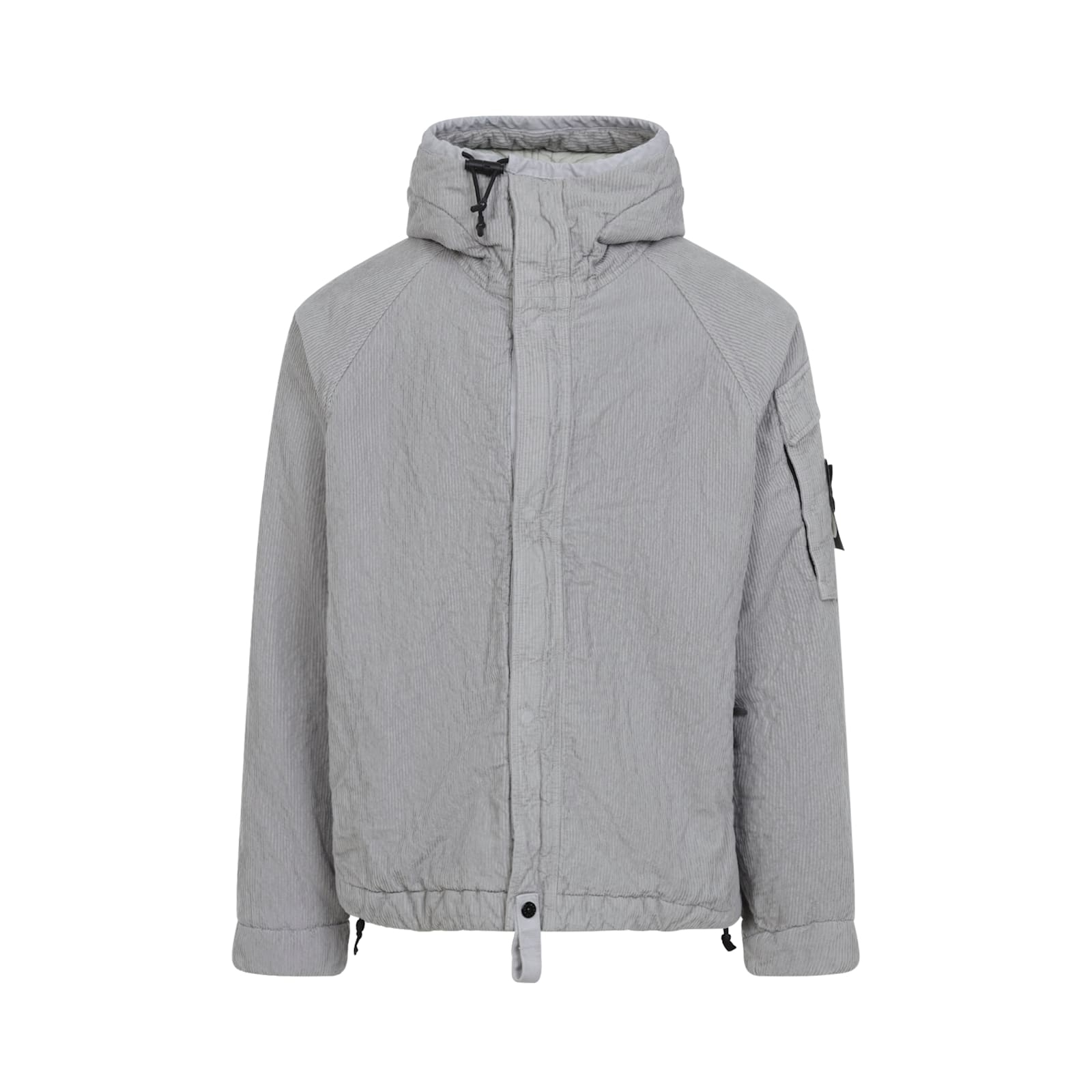 Stone Island Lightweight Grey Jacket With Textured Fabric In Gray