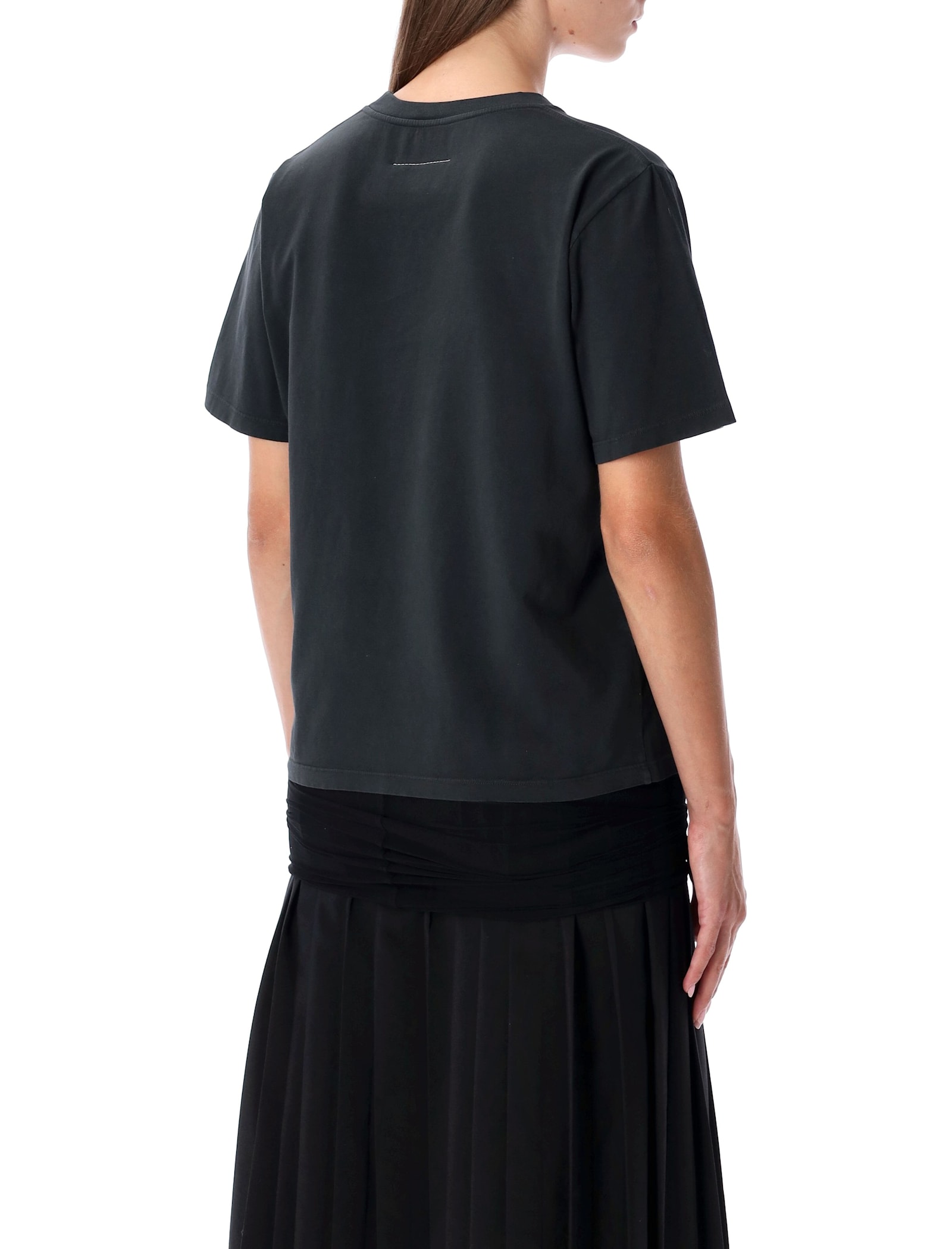 Mm6 Maison Margiela Mm6 Cotton Logo T-shirt In Black