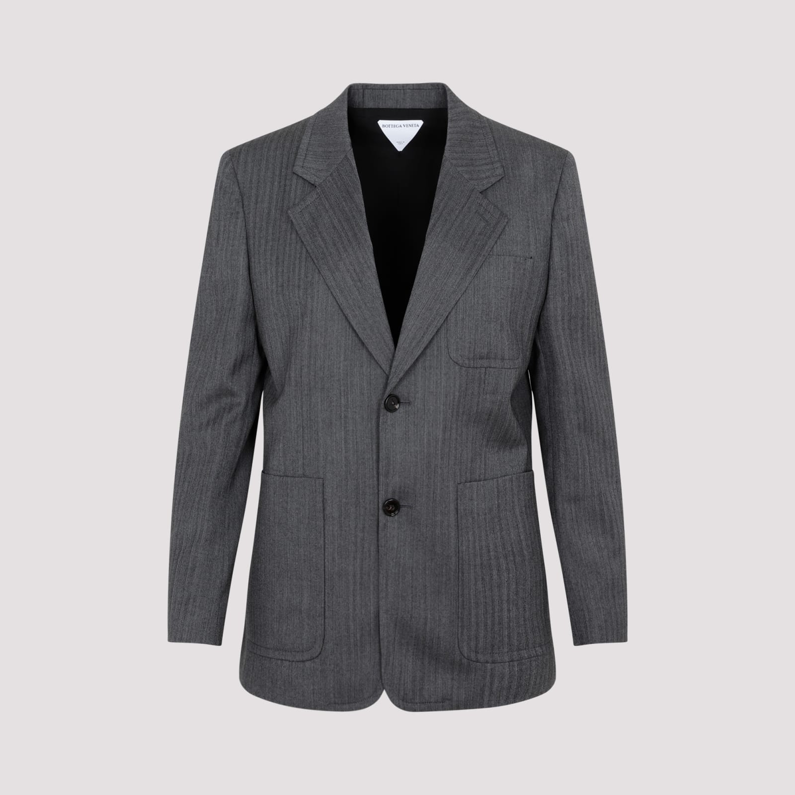 Bottega Veneta Chevron Pattern Jacket In Grey Black
