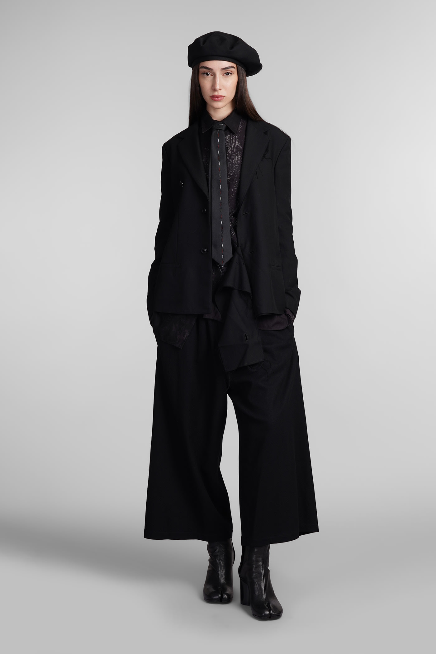 Shop Yohji Yamamoto Blazer In Black Rayon