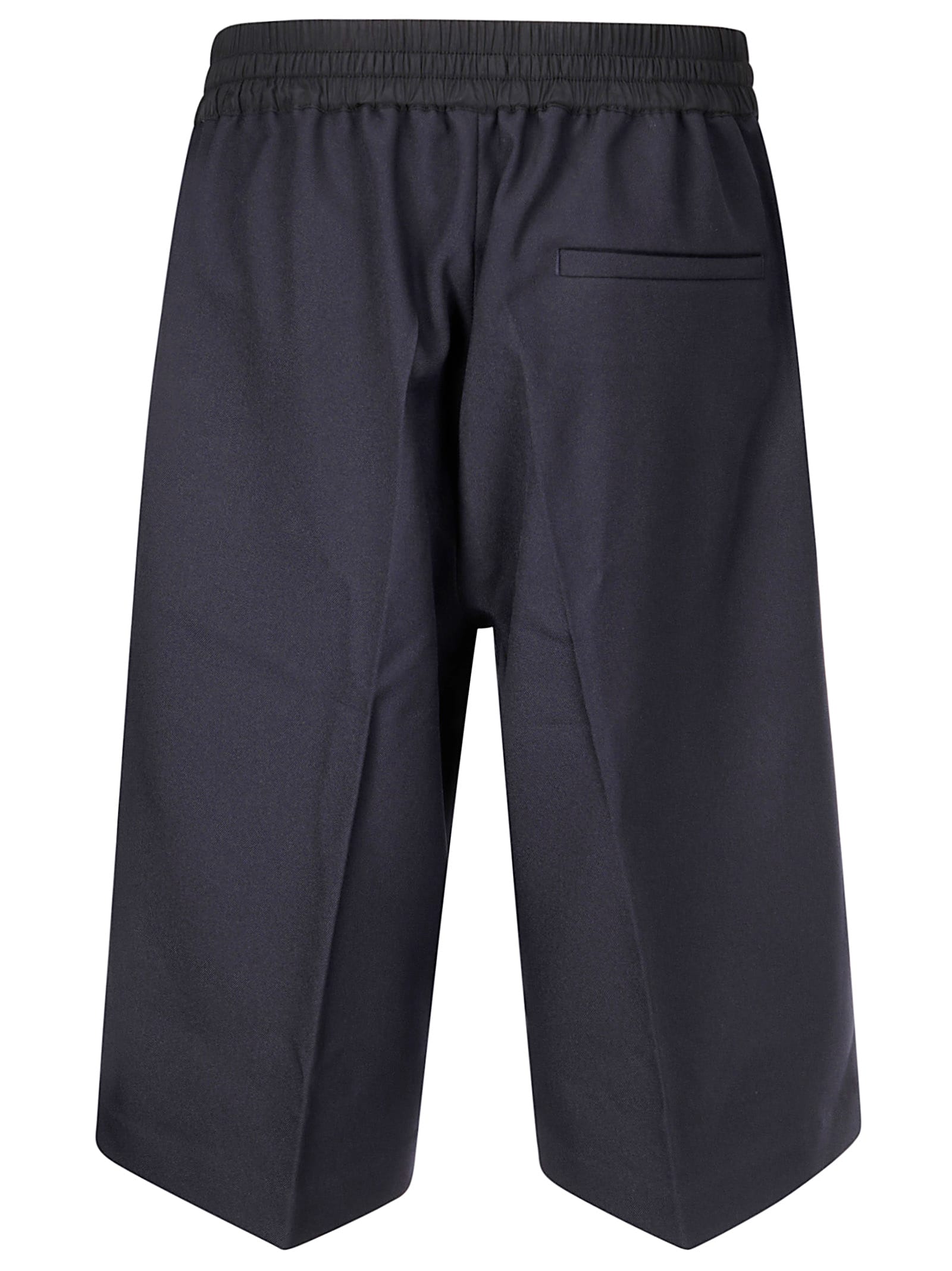 Studio Nicholson Oversized Bermuda Shorts With Elastic Waist In Blue