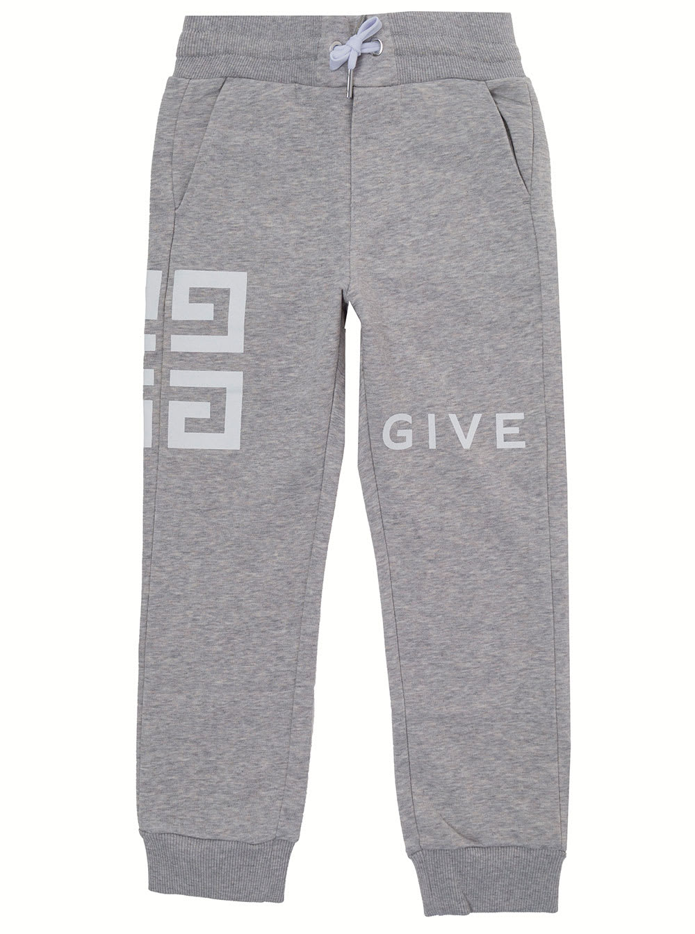 Givenchy Boy Blend Cotton Grey Jogger Pants With Logo