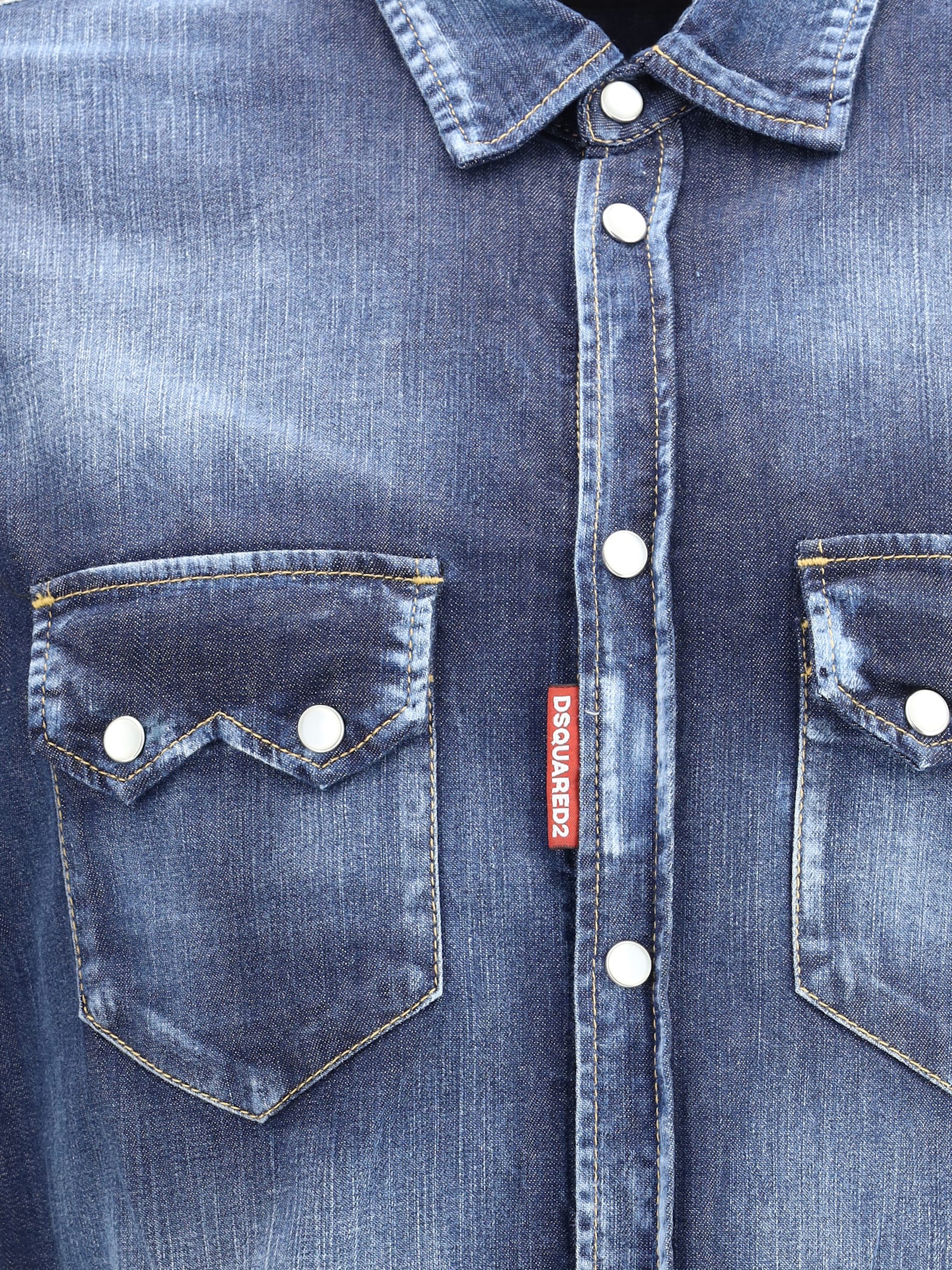 Dsquared2 Denim Shirt In Blue