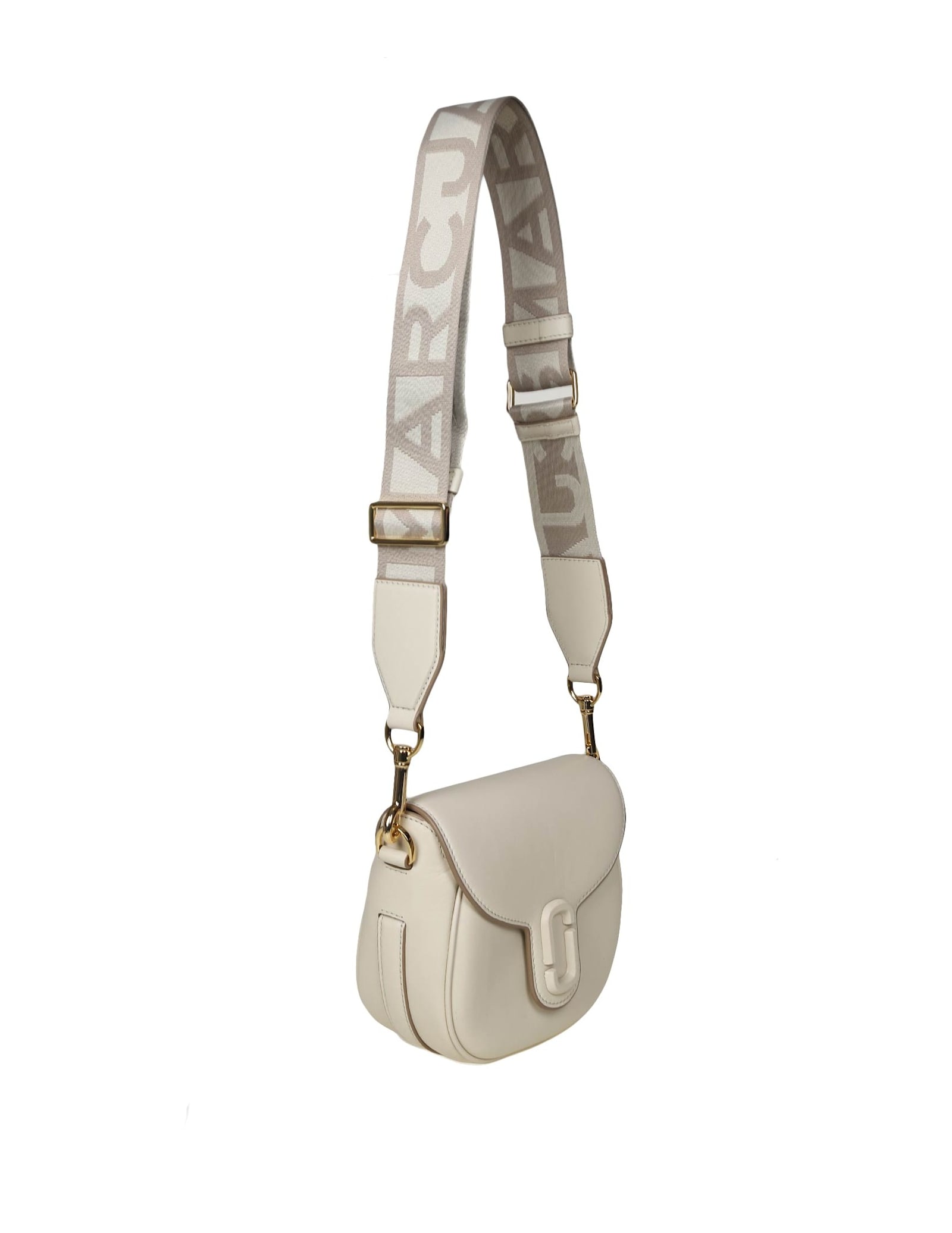 Shop Marc Jacobs Marc Jacob The Small Saddle Bag In White Leather In Cloud White