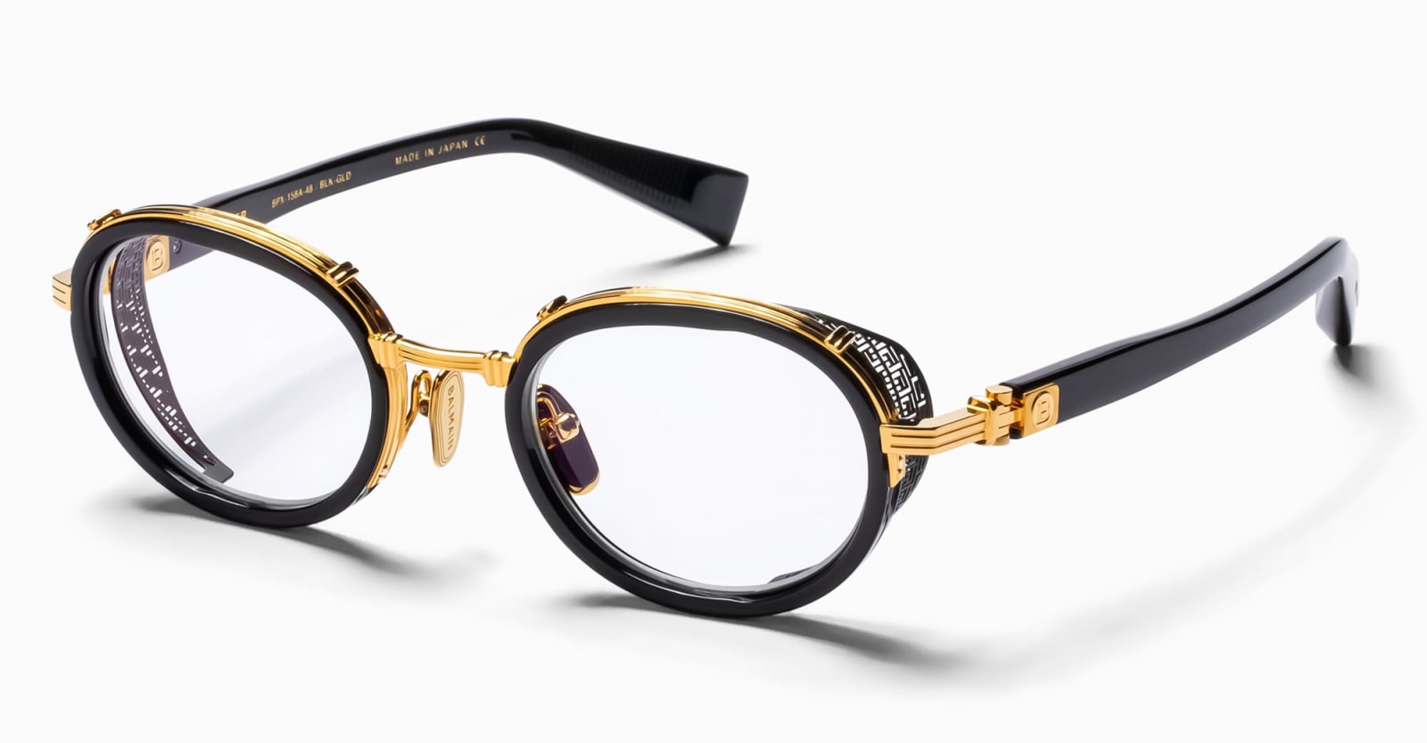 Shop Balmain Chevalier - Black / Gold Rx Glasses