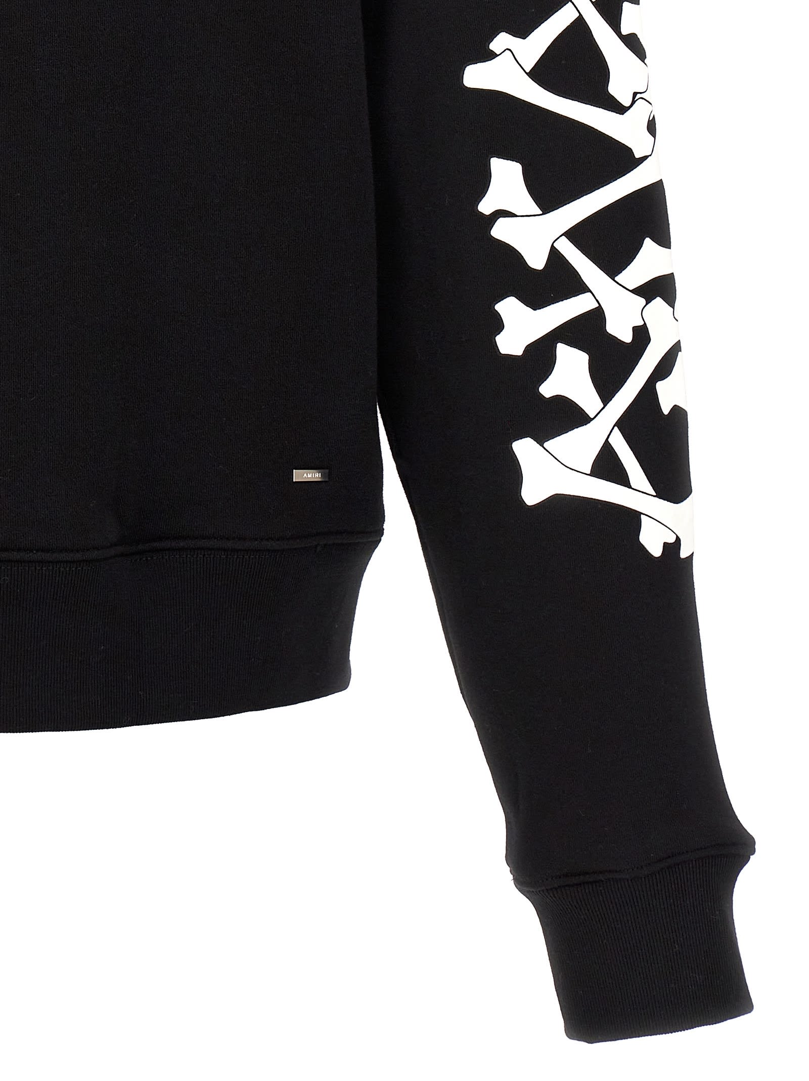 Shop Amiri Bones Stacked Hoodie In Black