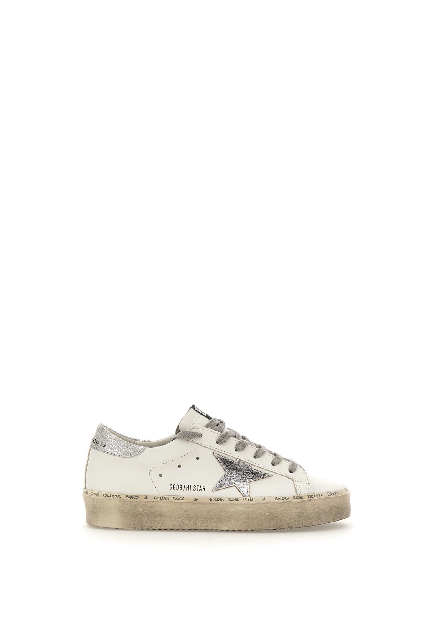 Golden Goose Hi Star Sneakers Gwf00118.f004130.11386 In White/silver