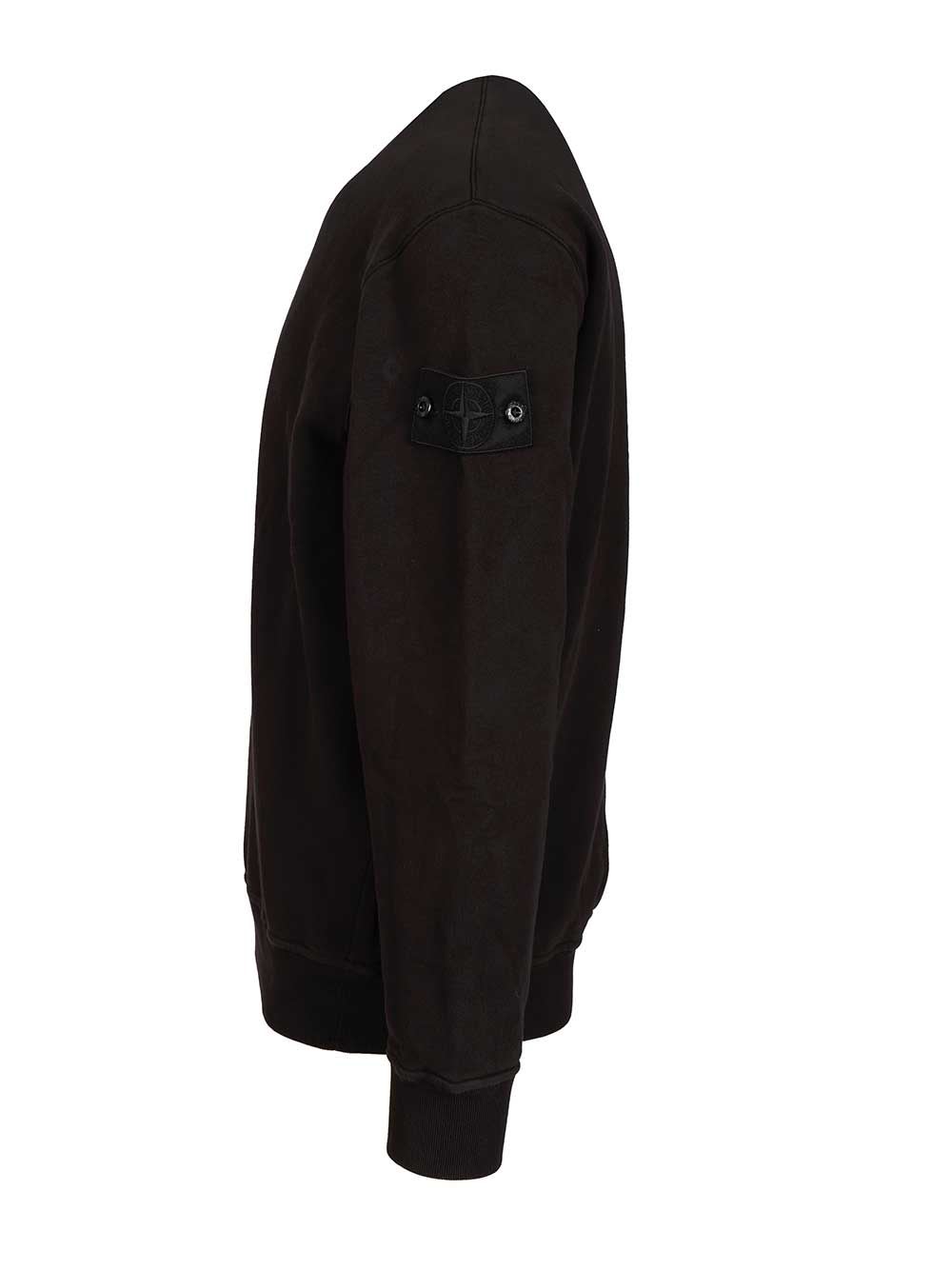 Stone Island Men's Diagonal Fleece Sweatshirt In Black