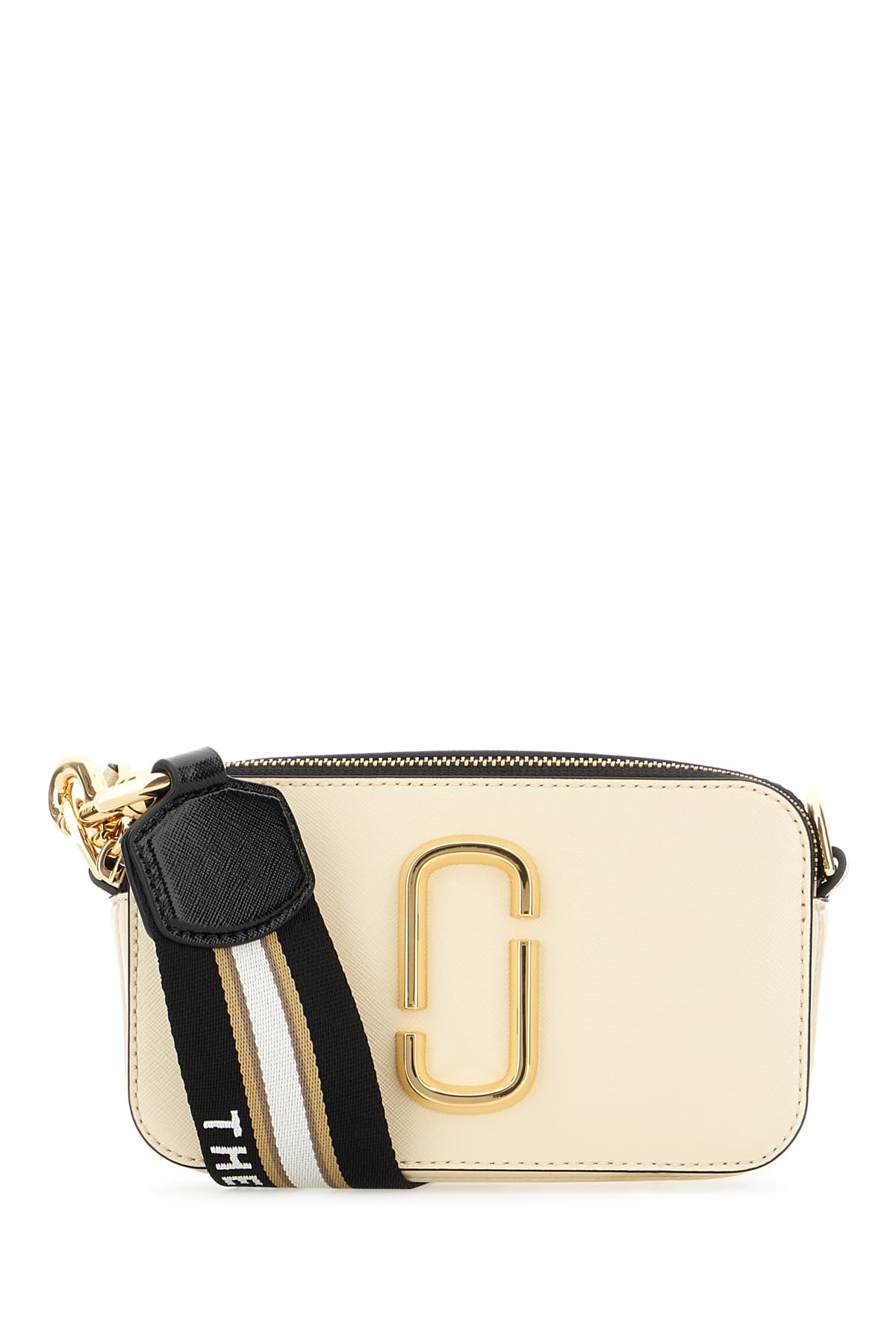 Marc Jacobs Two-tone Leather Snapshot Crossbody Bag In Cloud White/multi