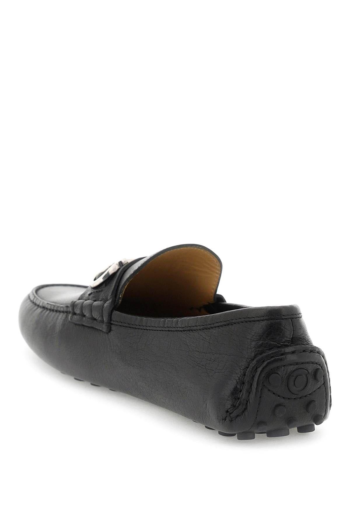 Shop Ferragamo Gancini Loafers In Black