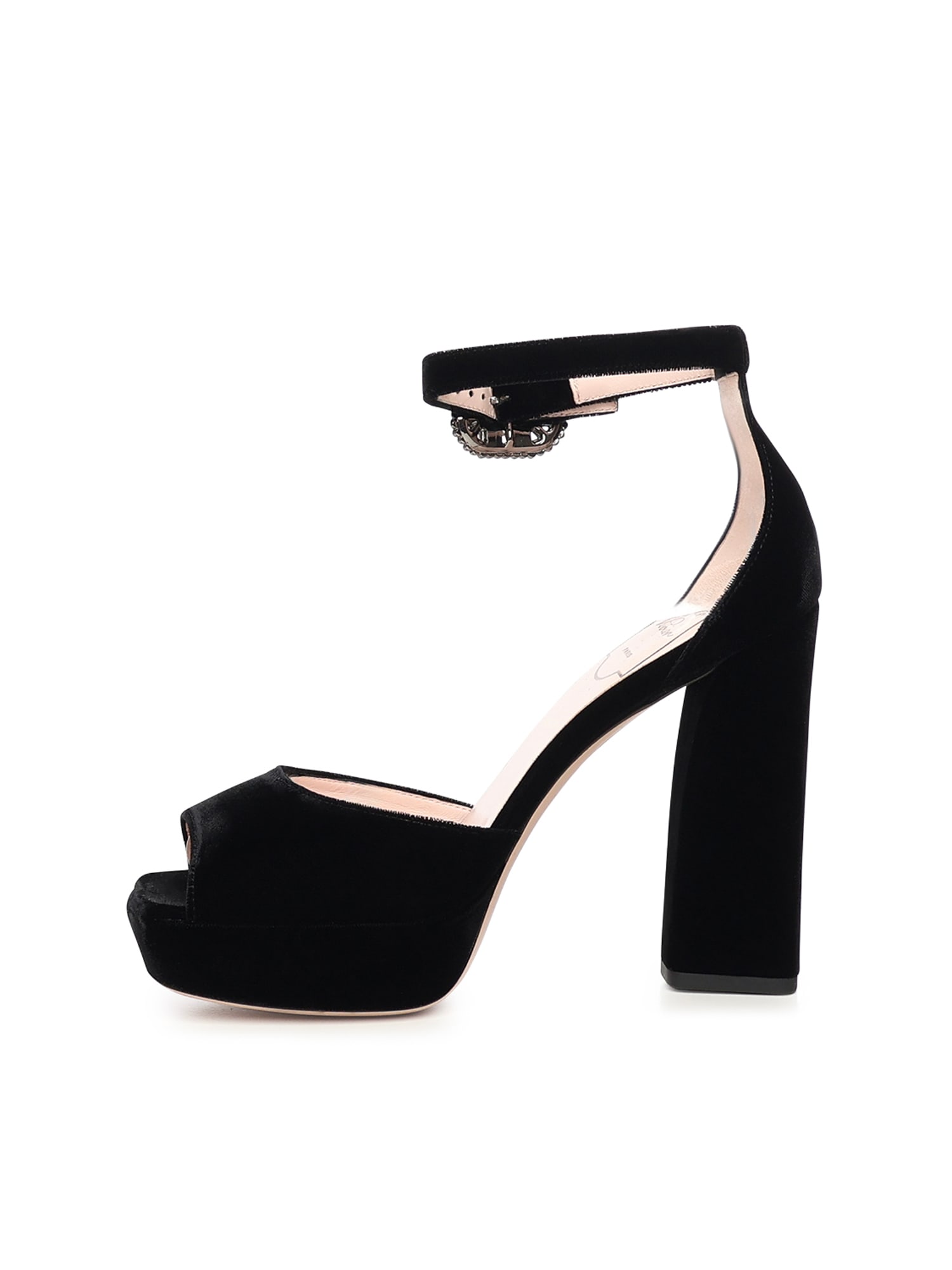 Roger Vivier Platform Sandals In Velvet In Black