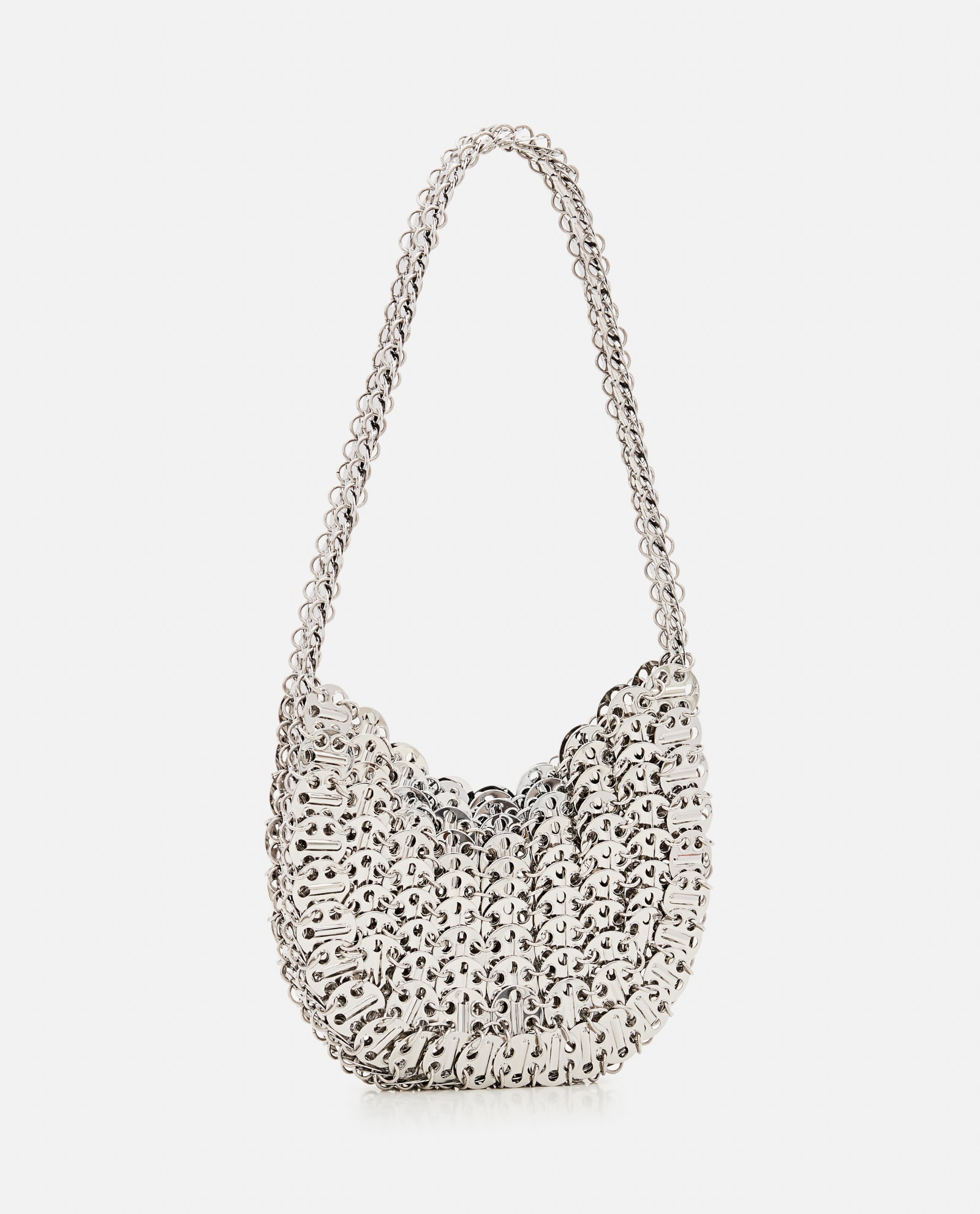 Shop Rabanne 1969 Moon Shouder Bag In Silver