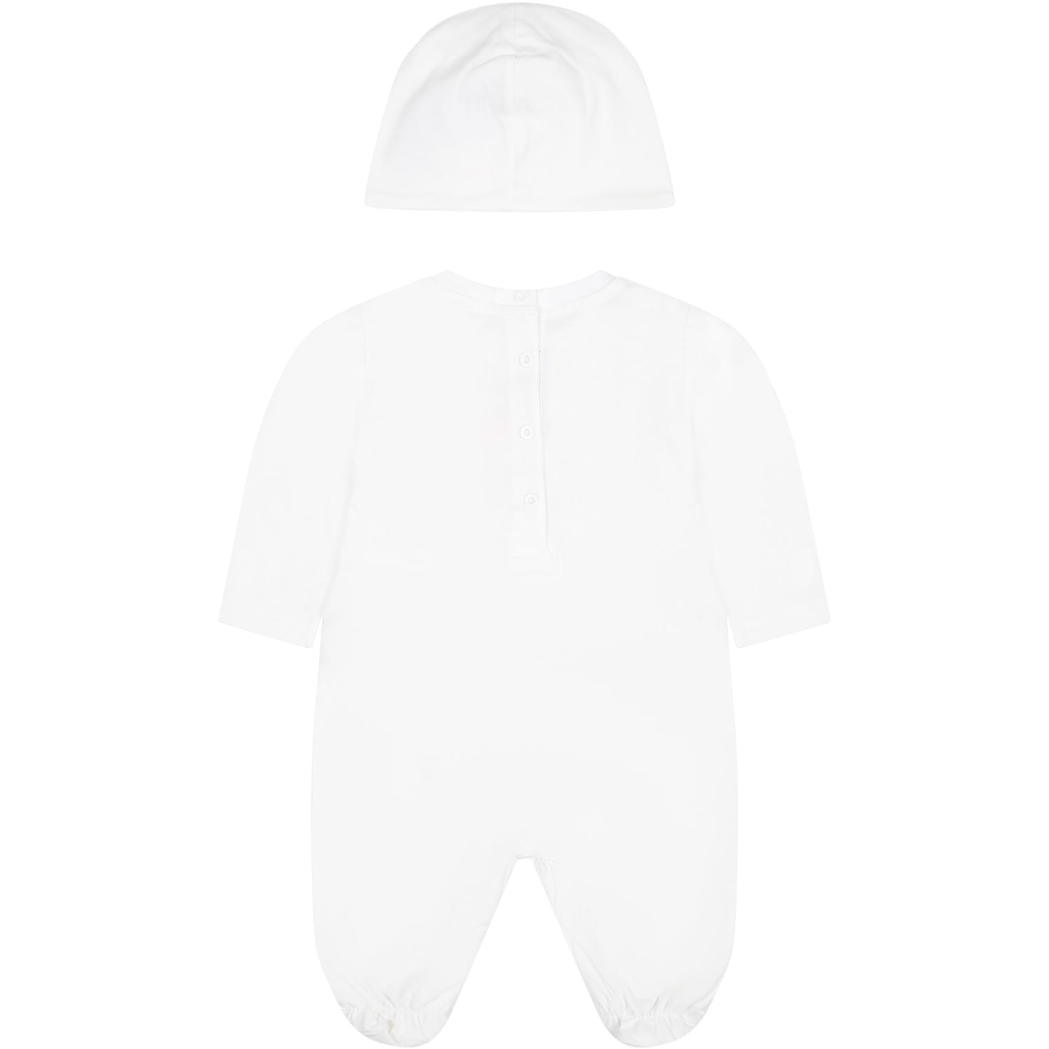 Shop Balmain White Babygrown For Baby Girl With Logo