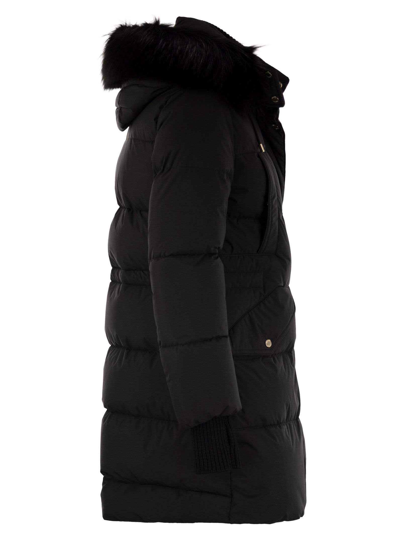 Moorer Talassa-stp - Long Down Jacket With Hood In Black