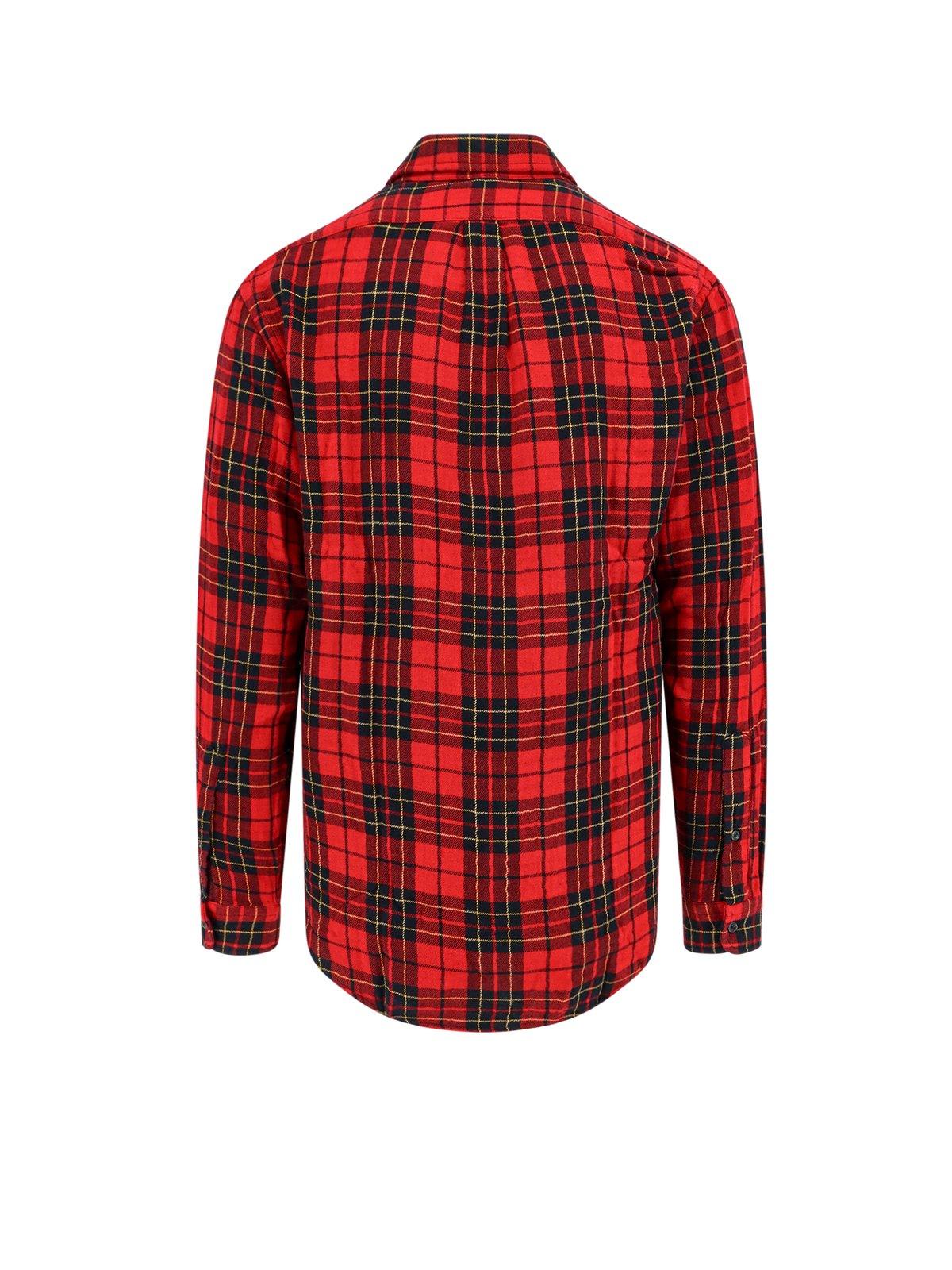 Shop Ralph Lauren Pony Embroidered Plaid Shirt In Red Black