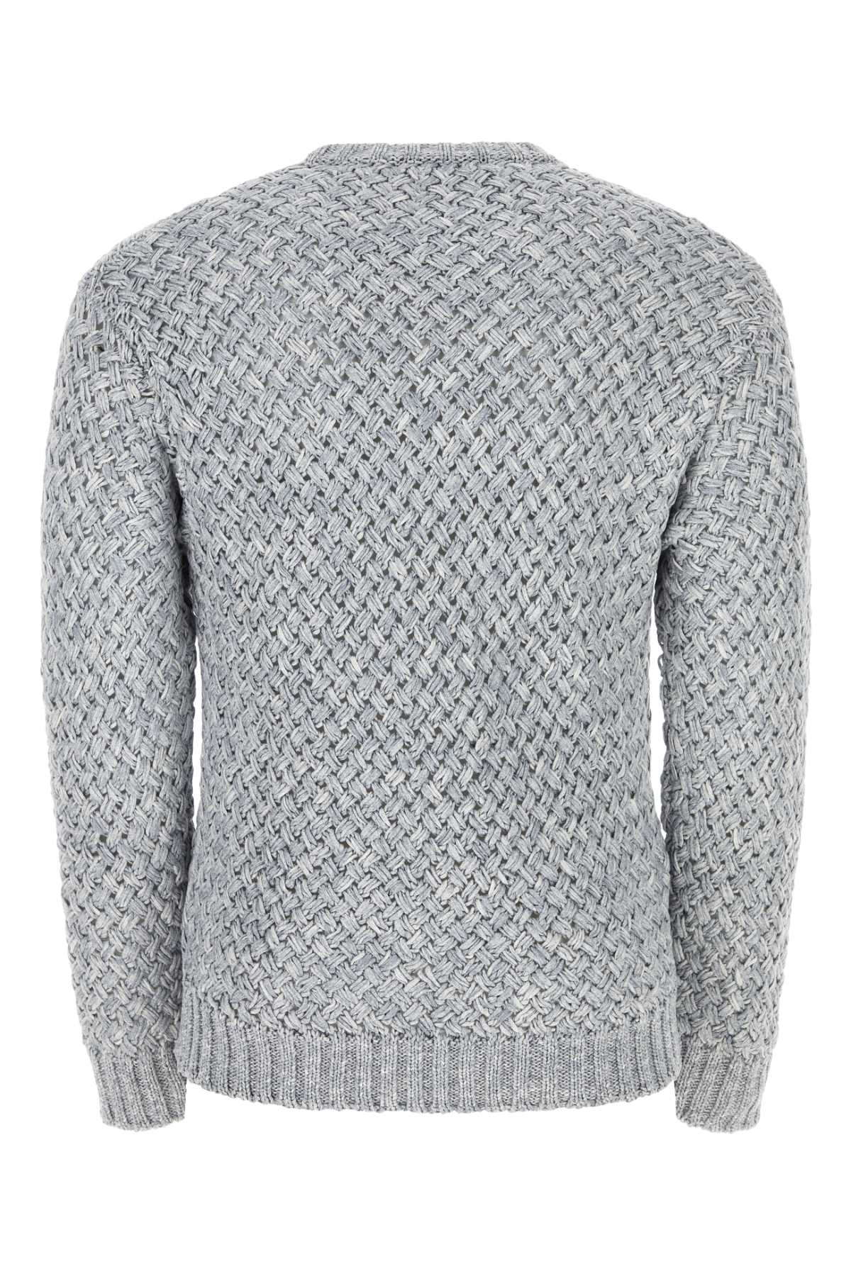 Shop Koché Melange Grey Cotton Sweater