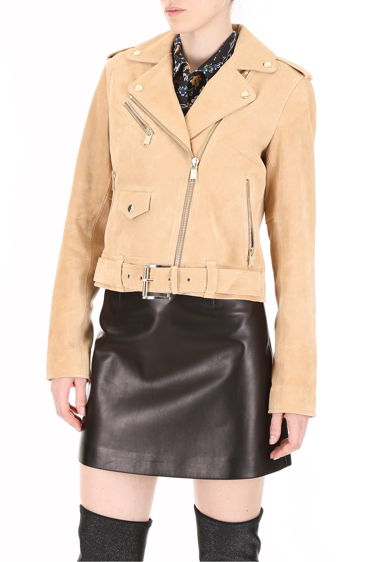 michael kors suede moto jacket