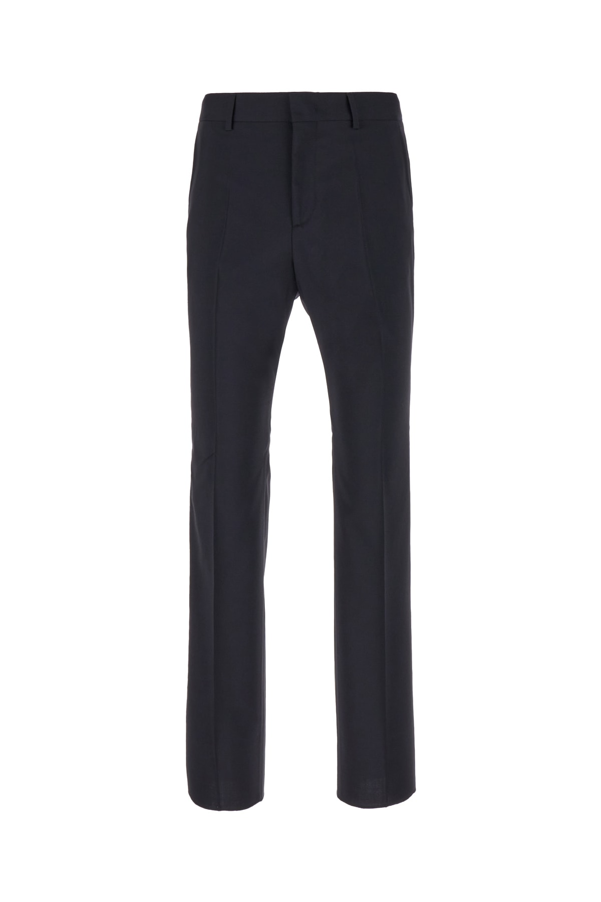 Shop Valentino Midnight Blue Wool Blend Pants In 598