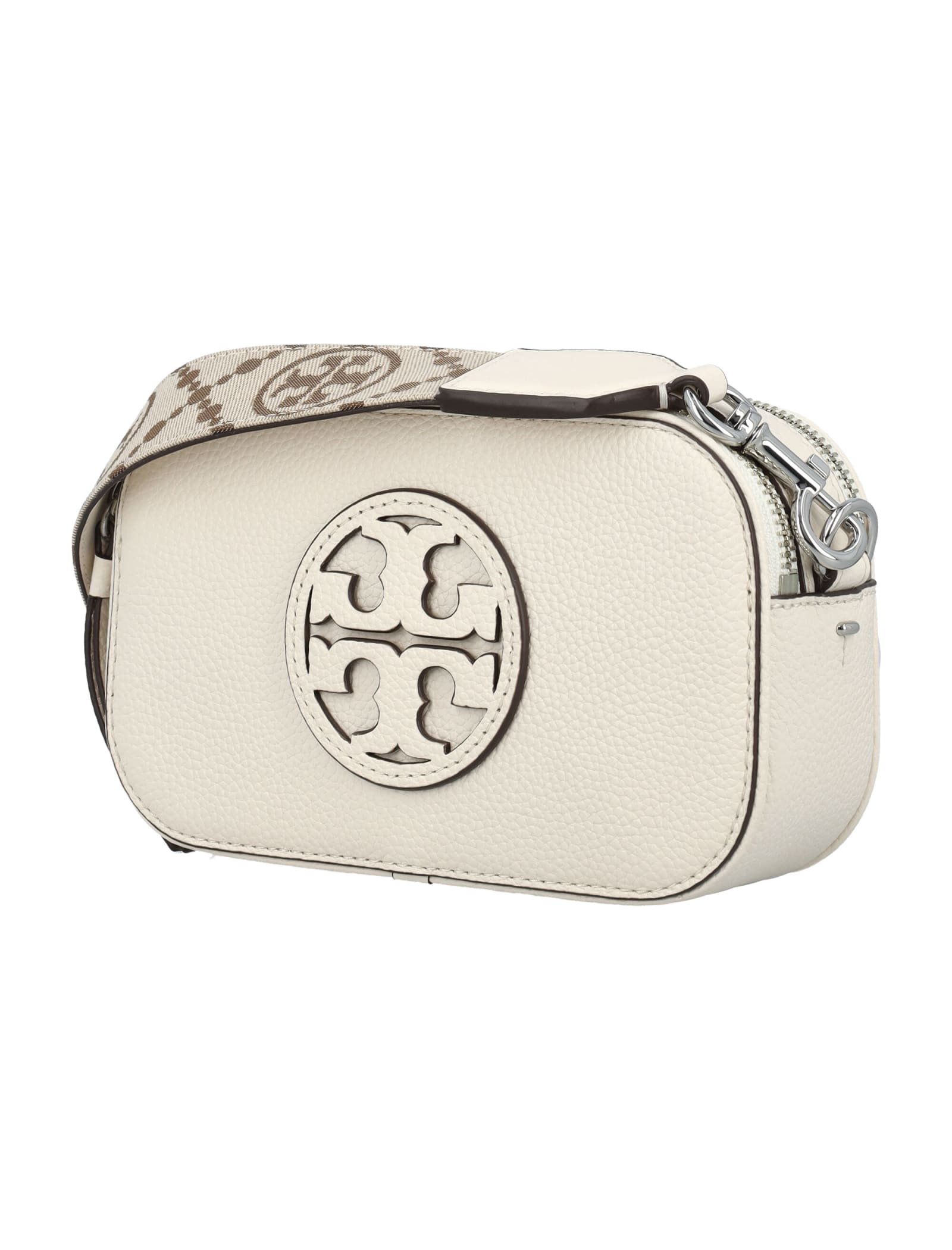 Shop Tory Burch Miller Mini Crossbody Bag In New Ivory