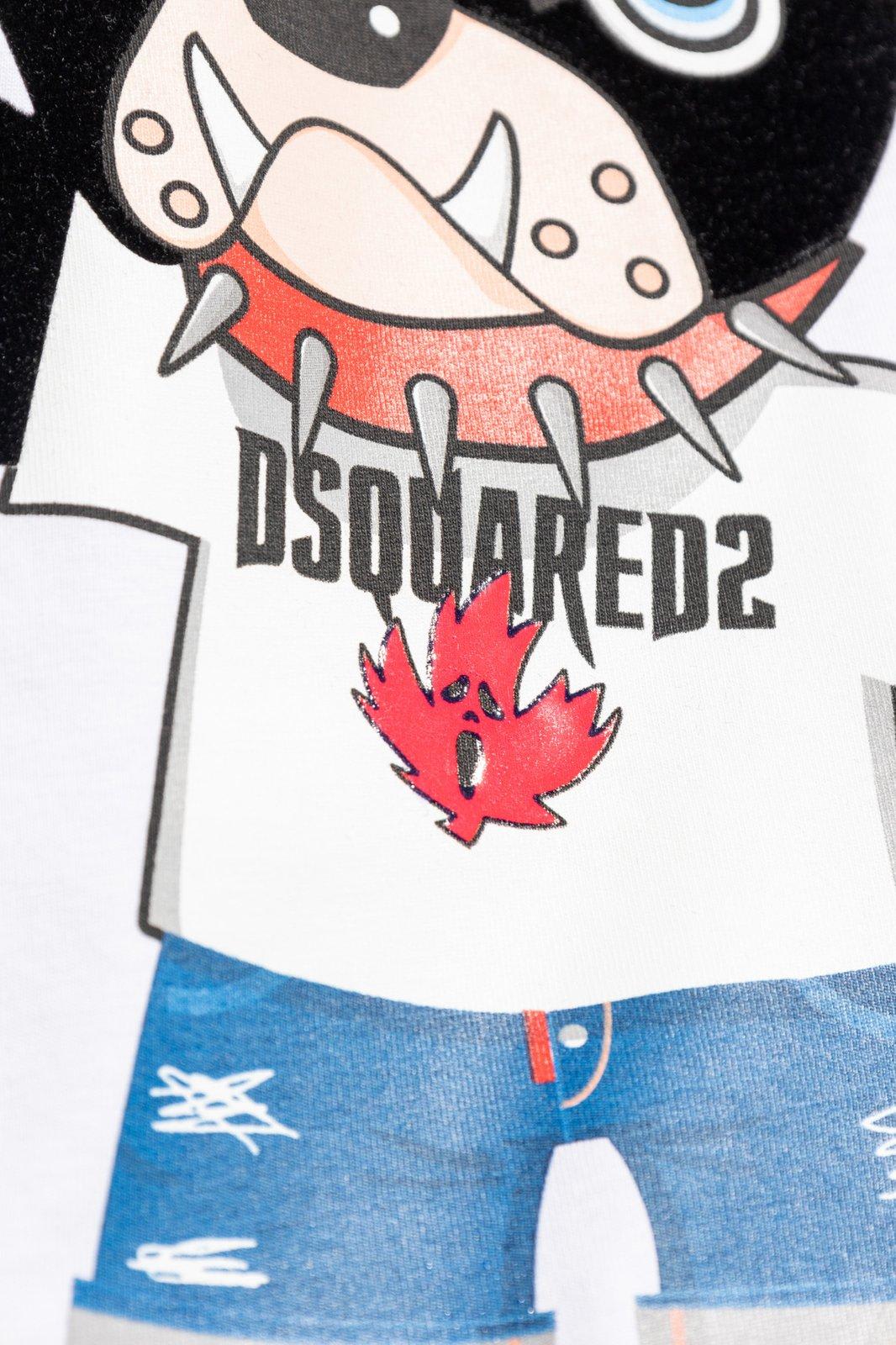 Shop Dsquared2 Logo Printed Crewneck T-shirt In White