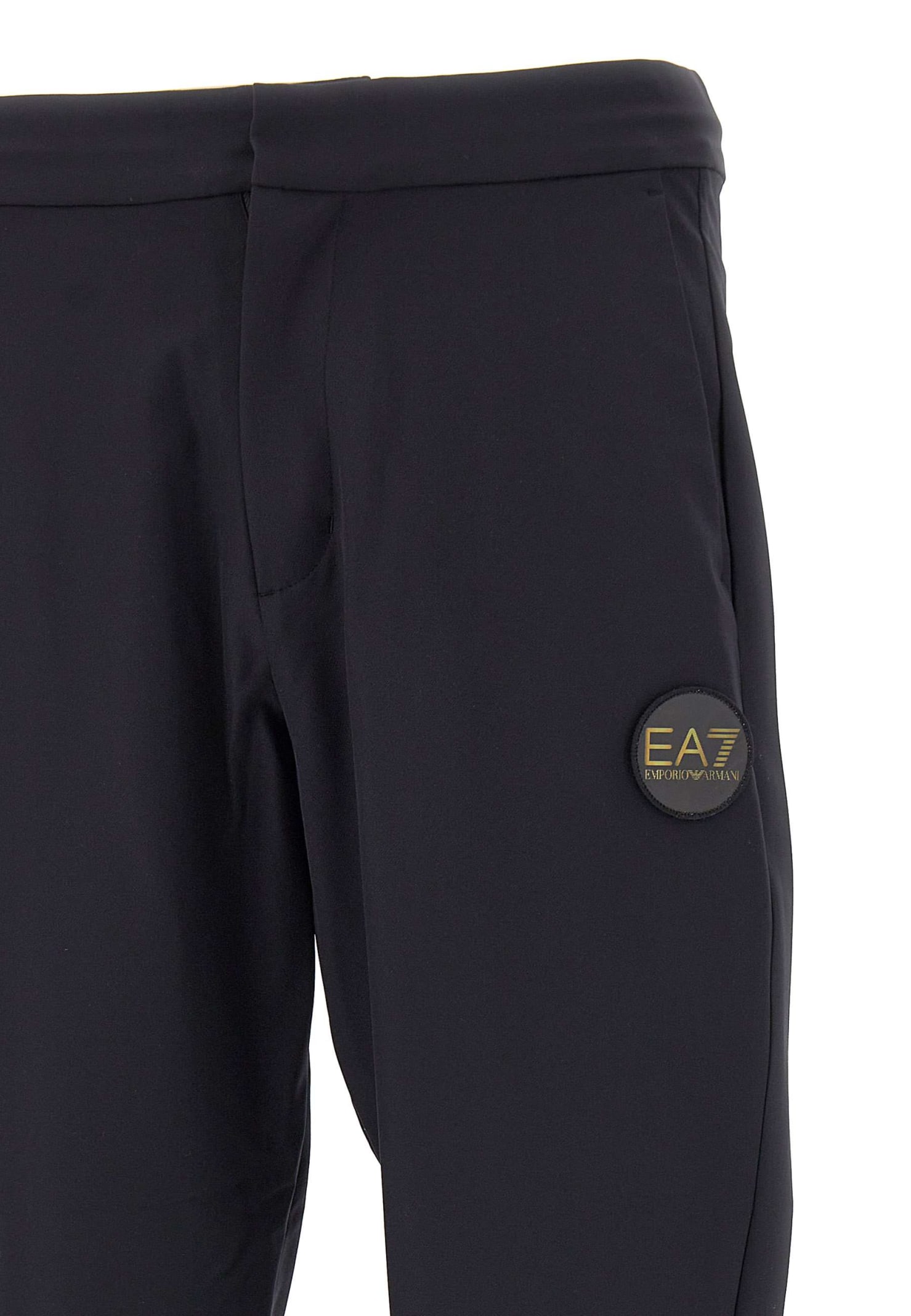 Shop Ea7 Trousers Crepe In Black