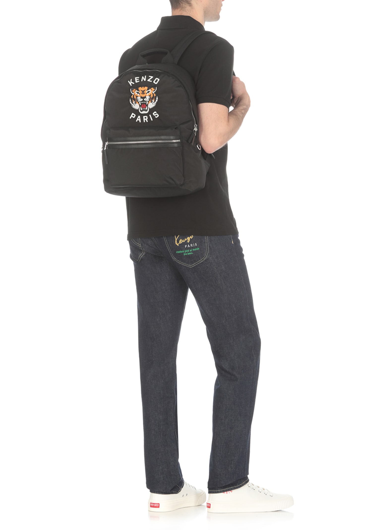 Shop Kenzo Varsity Backpack In Black