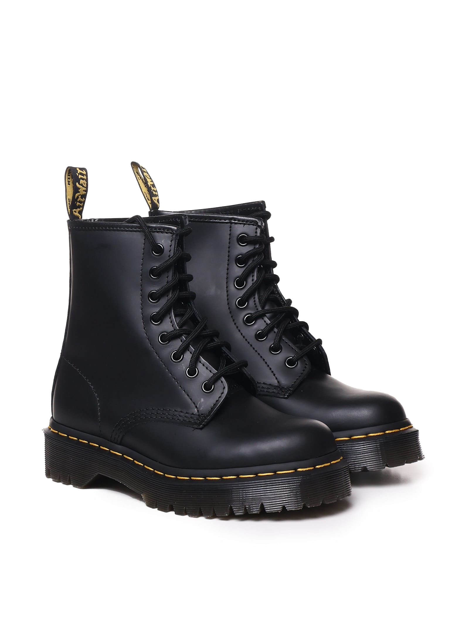 Shop Dr. Martens' Bex 1460 Platform Boots In Smooth Leather In Black Smooth