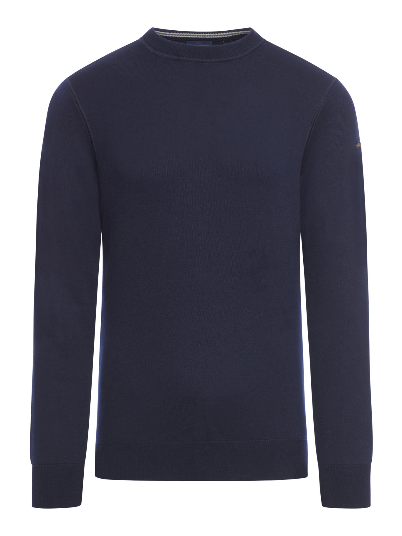 Shop Paul&amp;shark Crewneck Wool Con Moon Badge In Blue