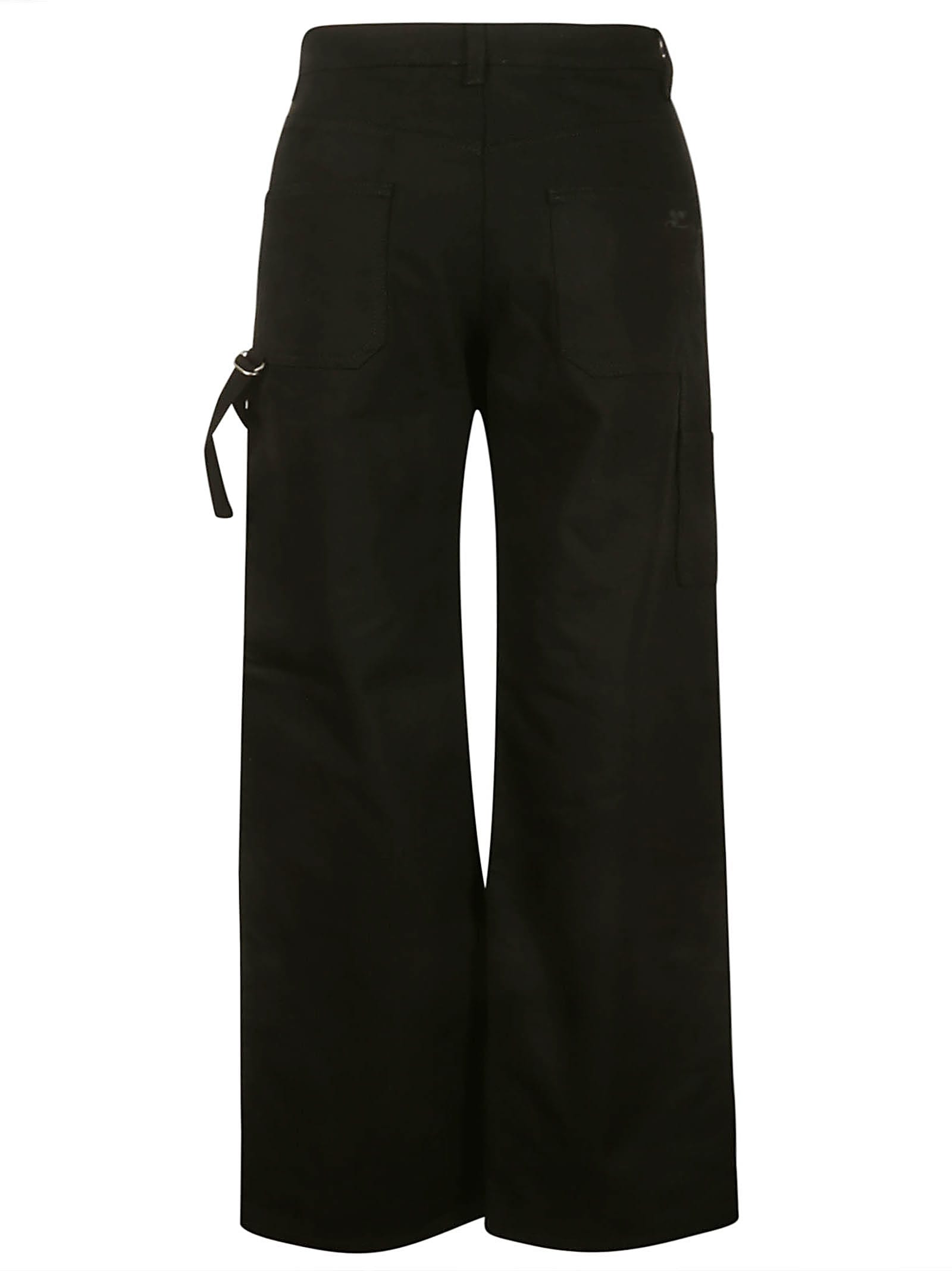 Shop Courrèges Sailor Black Denim Baggy Pants
