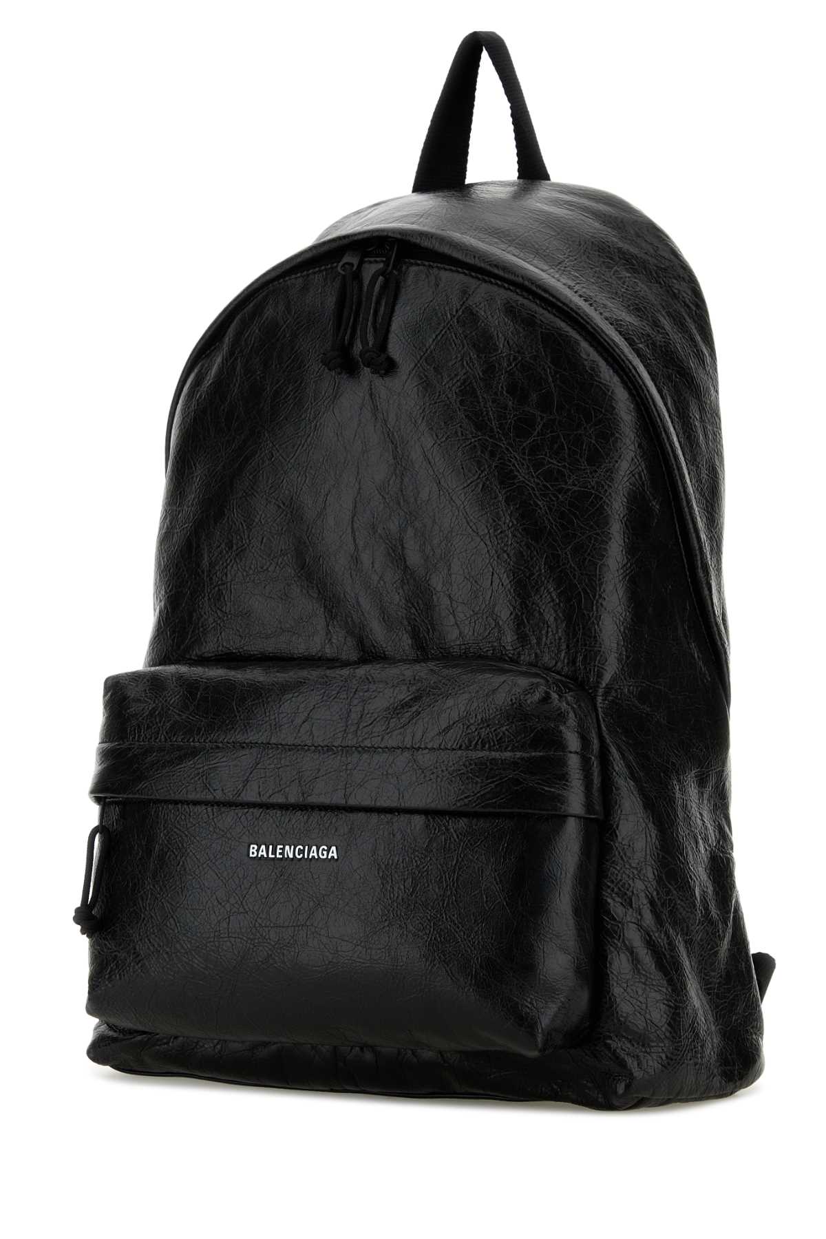 Shop Balenciaga Black Leather Explorer Backpack