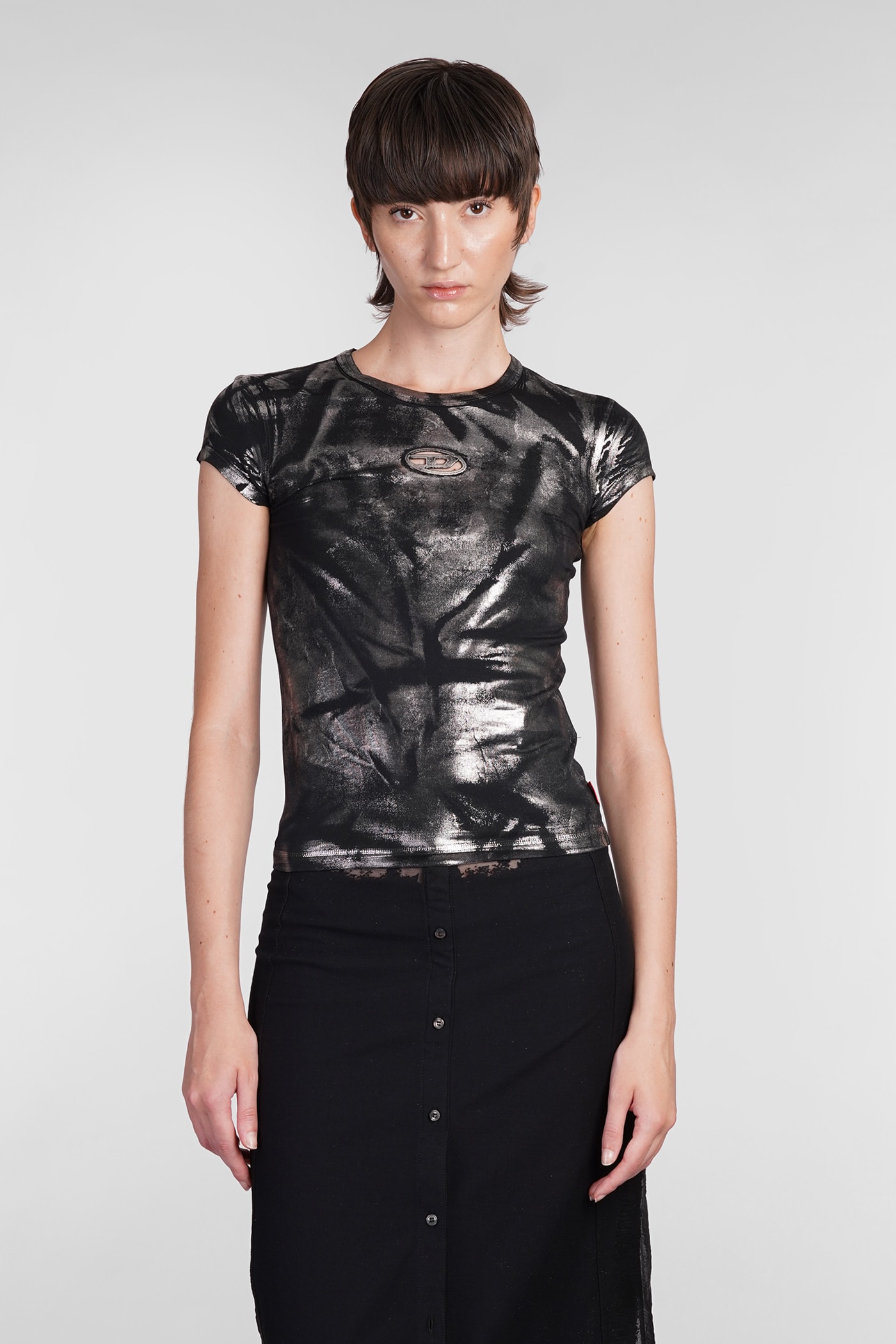 Shop Diesel T Angie P1 T-shirt In Black Modal