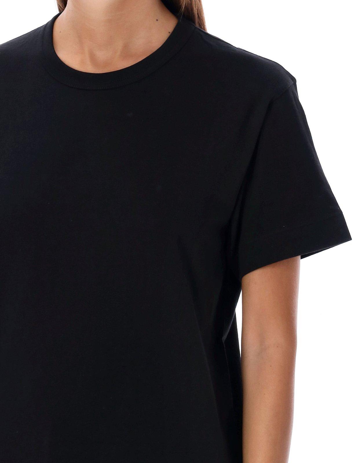 Comme Des Garçons Play Logo Detailed Crewneck T-shirt In Black