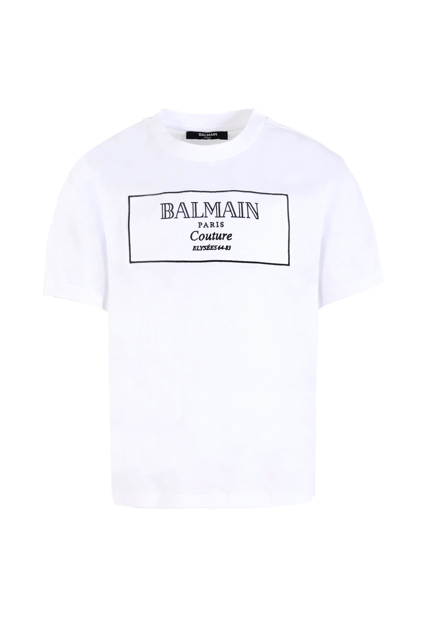 Balmain White T-shirt For Kids With Logo In White
