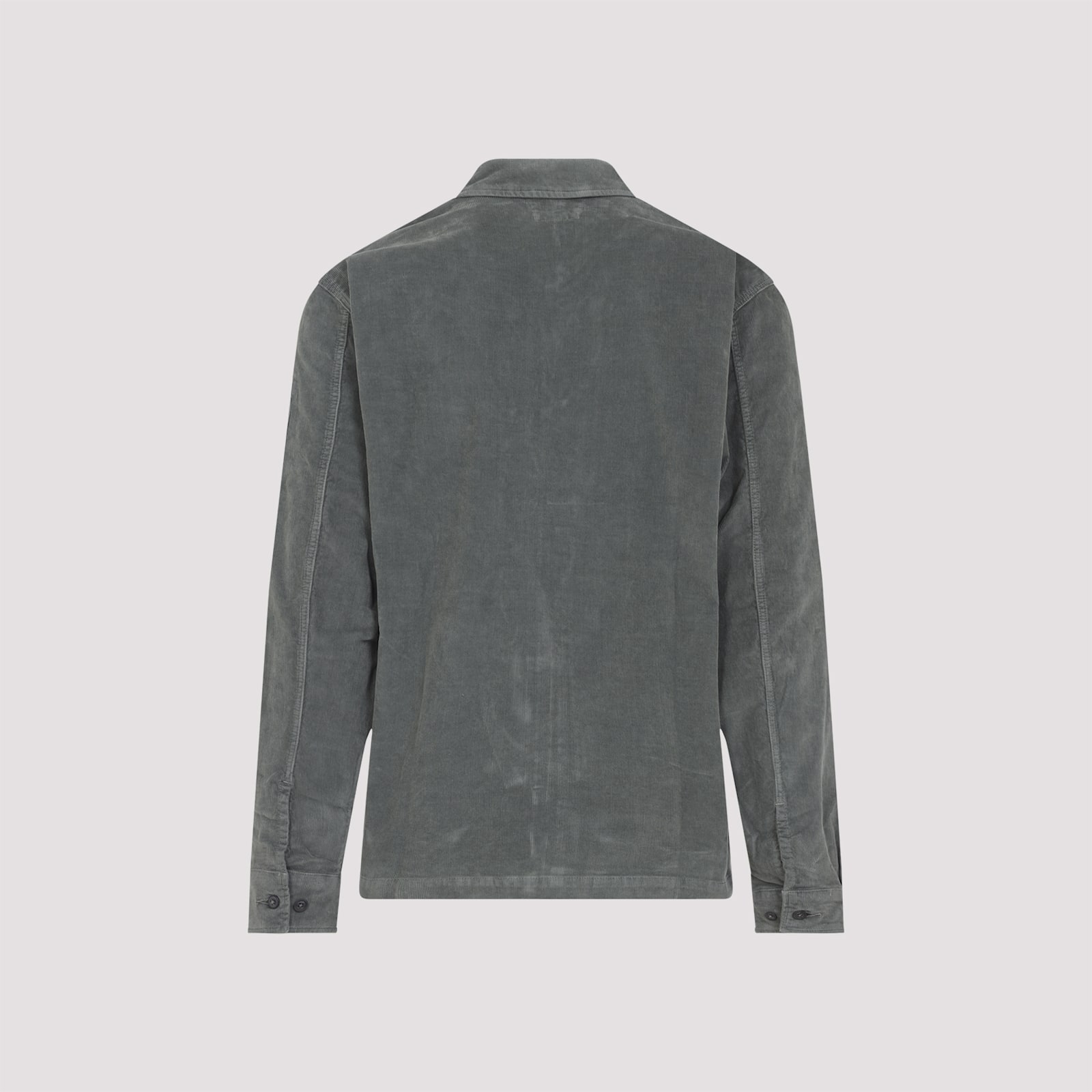 C.p. Company Corduroy Overshirt With Long Sleeves And Pockets In Gray