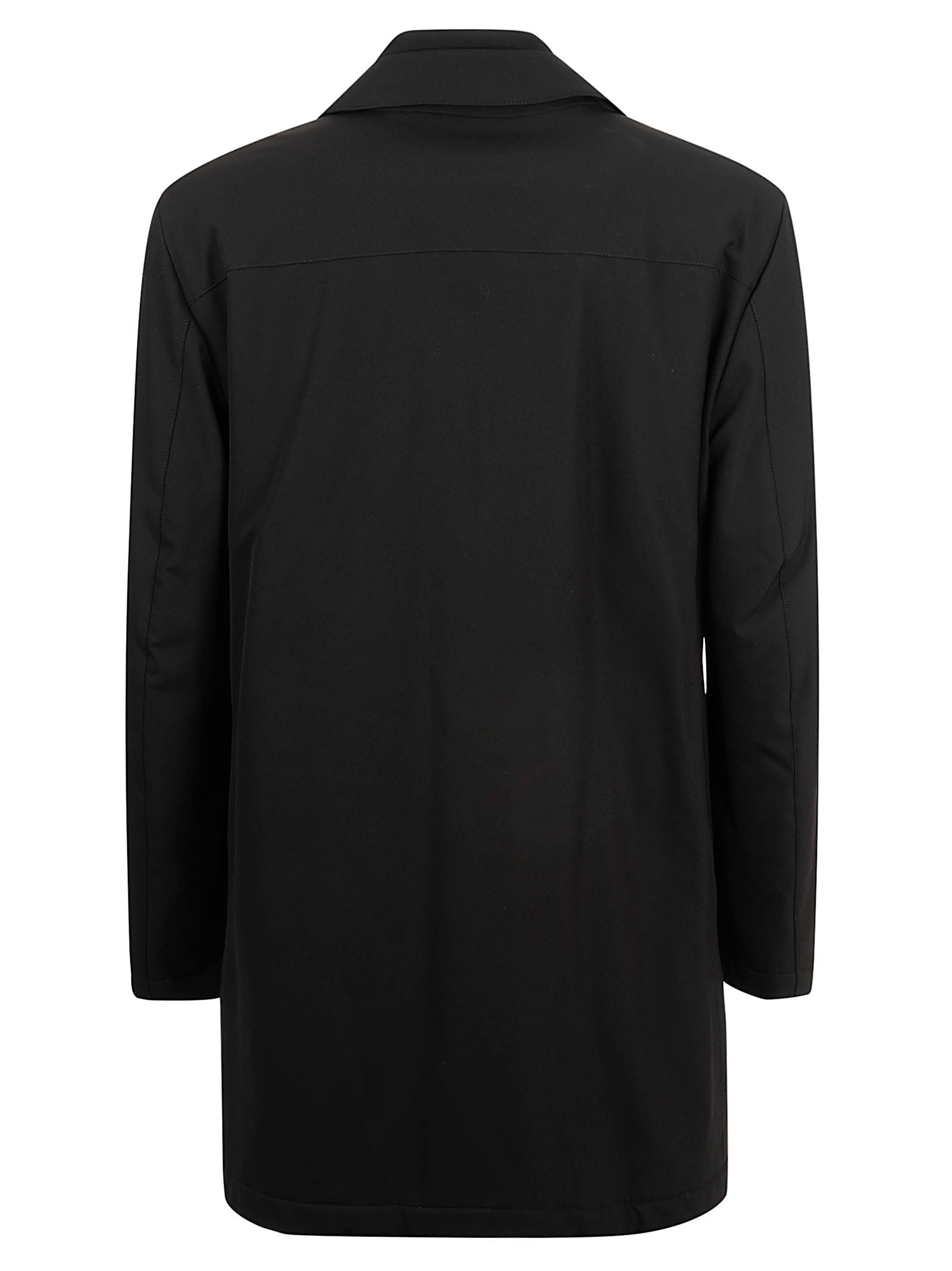 Fay Padded Stretch Technical Twill Coat In Black