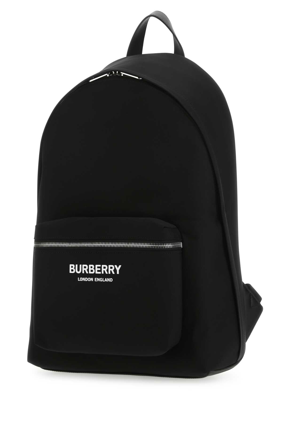 Shop Burberry Black Econyl And Leather Backpack In A1189