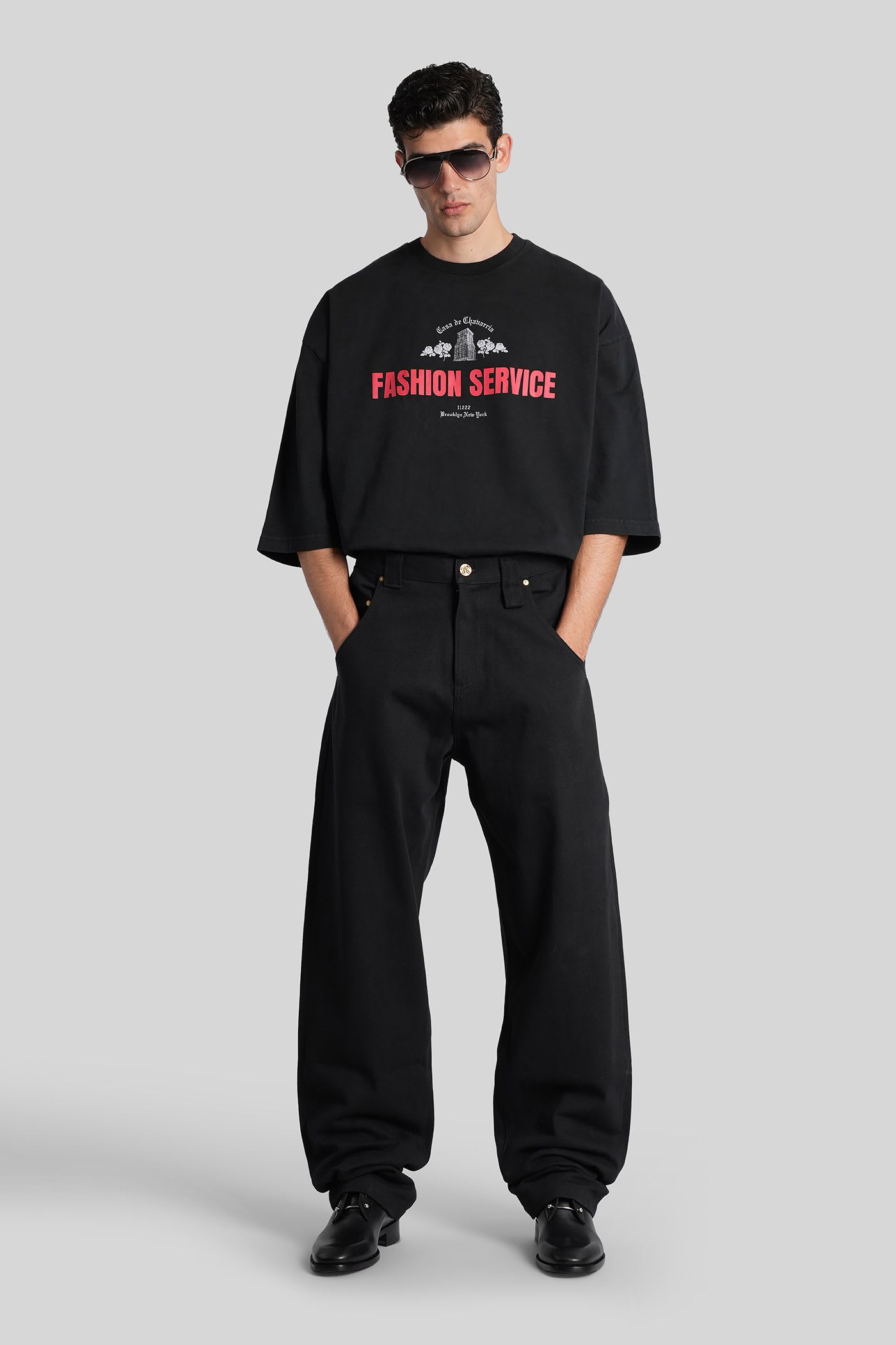 Willy Chavarria Bad Boy Jean Jeans In Black Cotton In Black