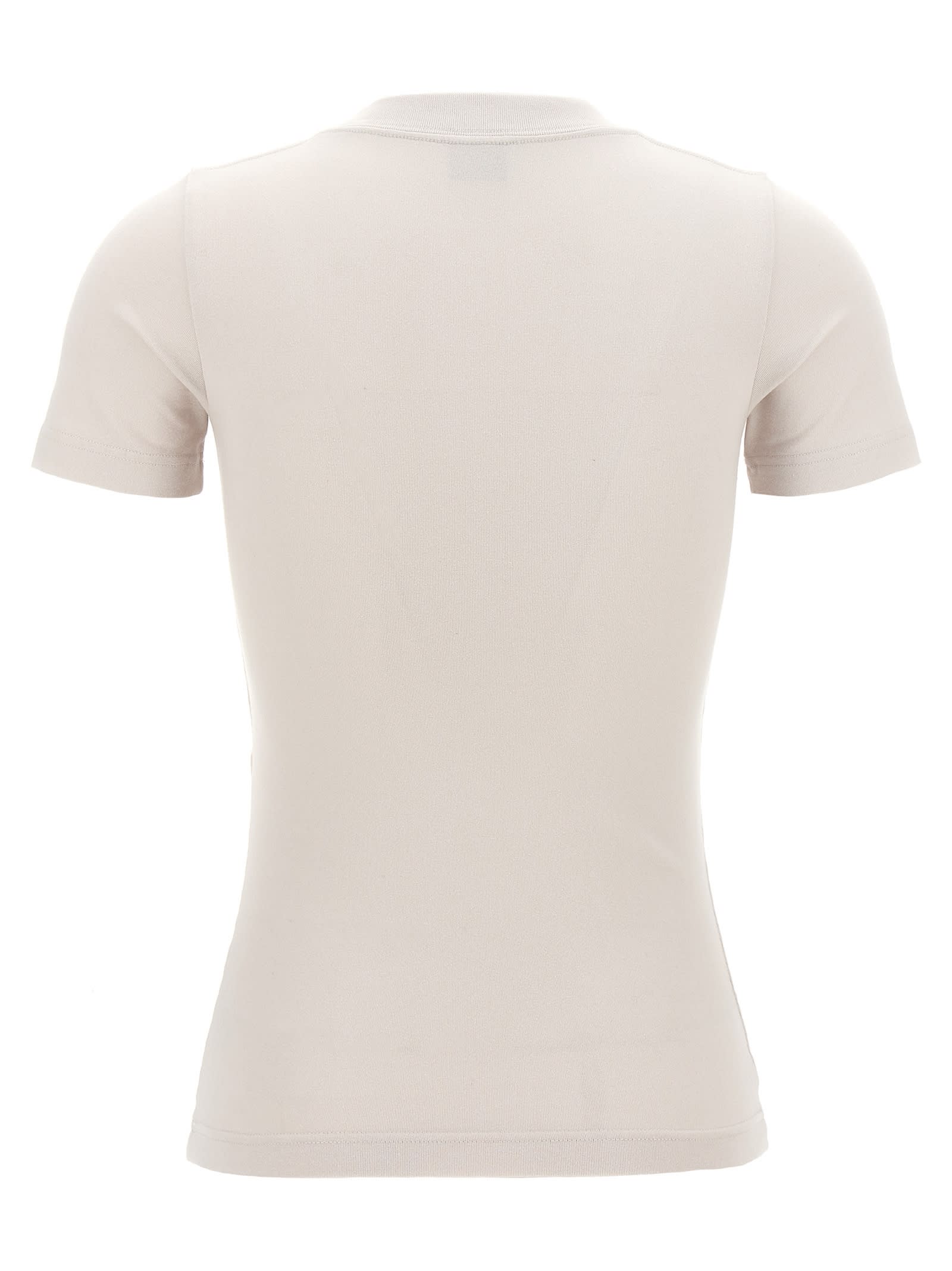 Shop Balenciaga Logo Embroidery T-shirt In White