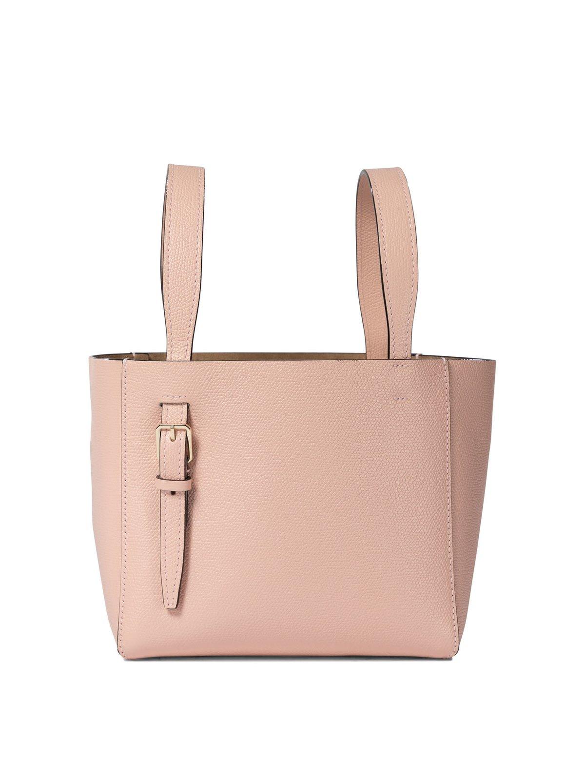 Shop Valextra Mini Soft Bucket Bag In Powder