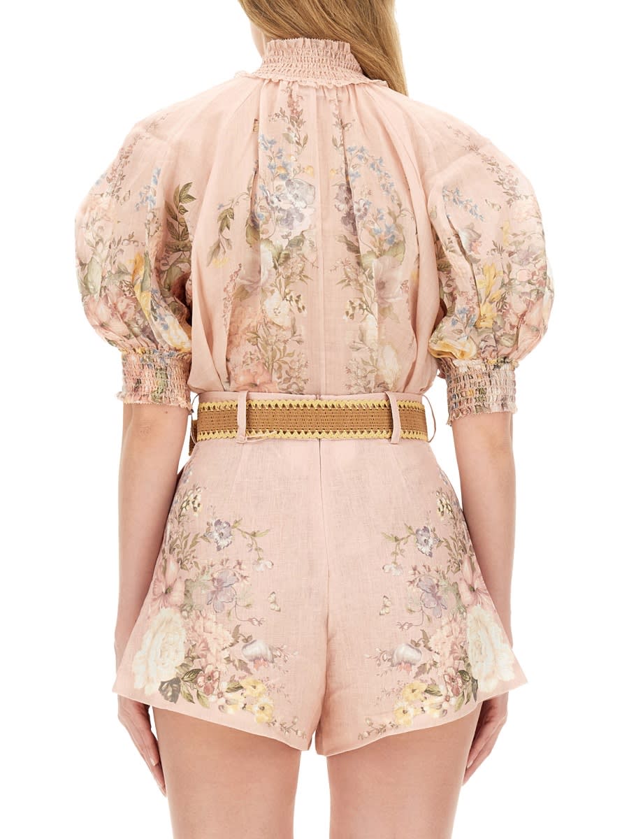 Shop Zimmermann Blouse With Floral Pattern In Multicolour