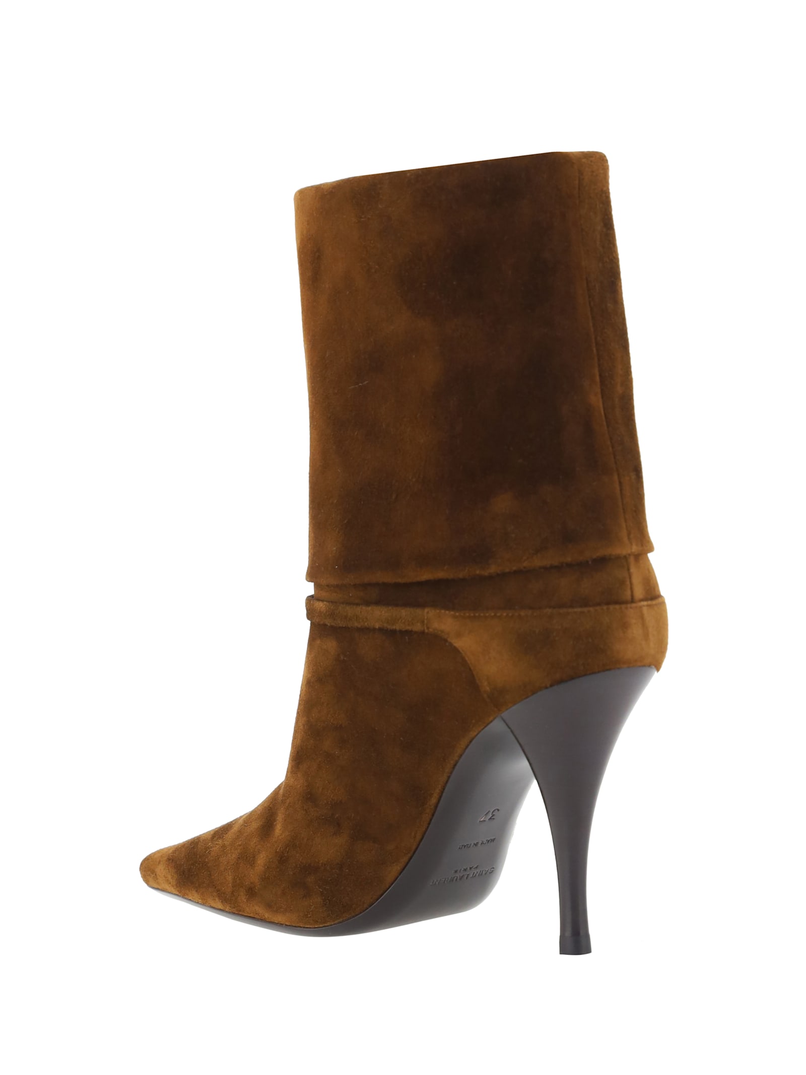 Shop Saint Laurent Vicky Ankle Boots In Land