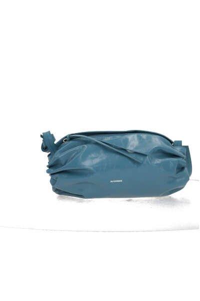 Jil Sander Logo Printed Drawstring-detailed Crossbody Bag In Blue