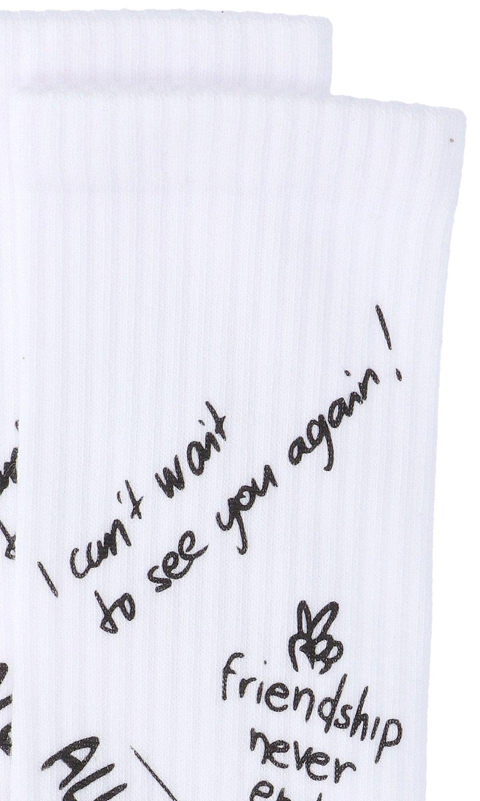 Golden Goose Slogan Printed Stretched Socks In White