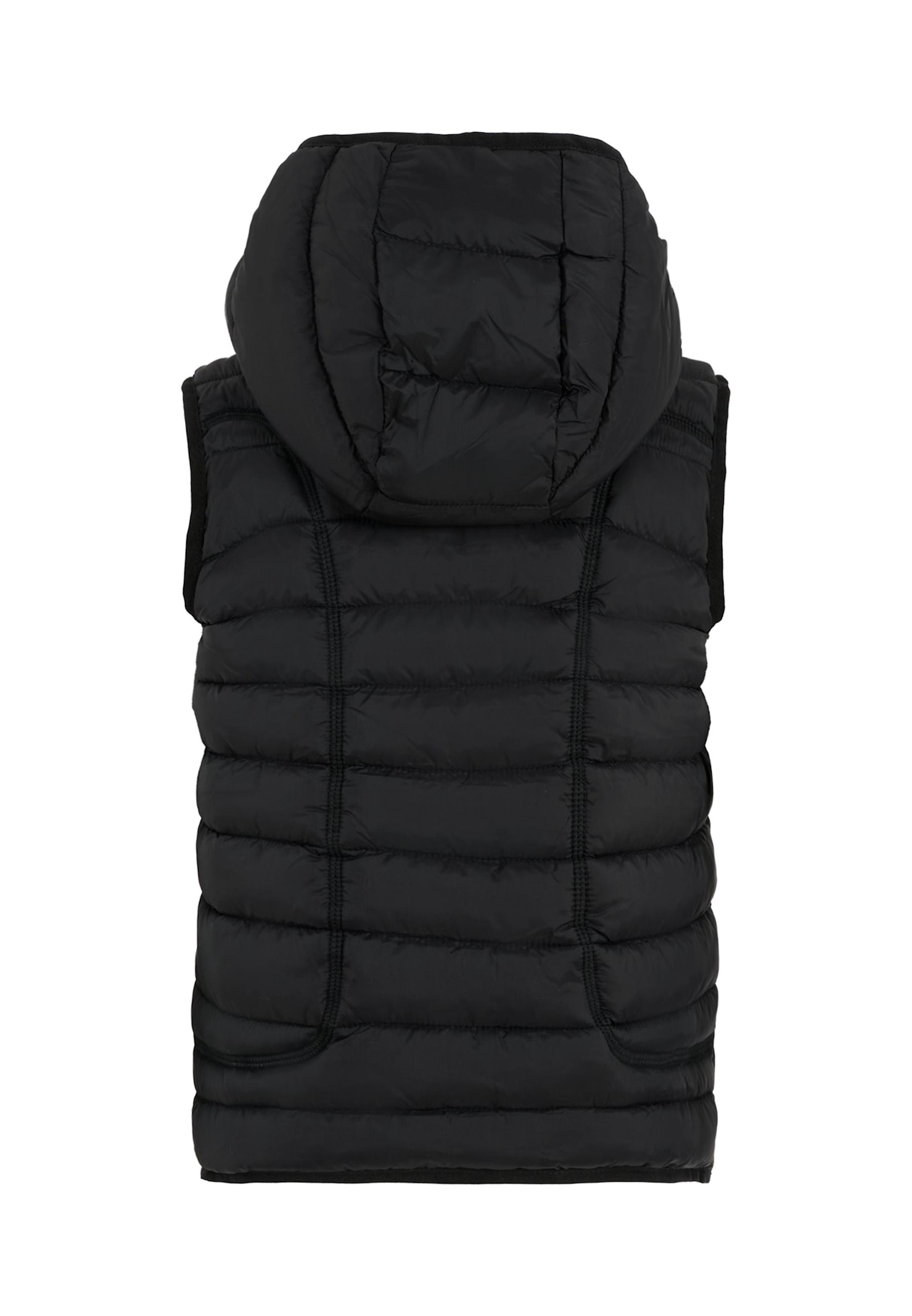 Diesel Quilted Hooded Gilet In Black
