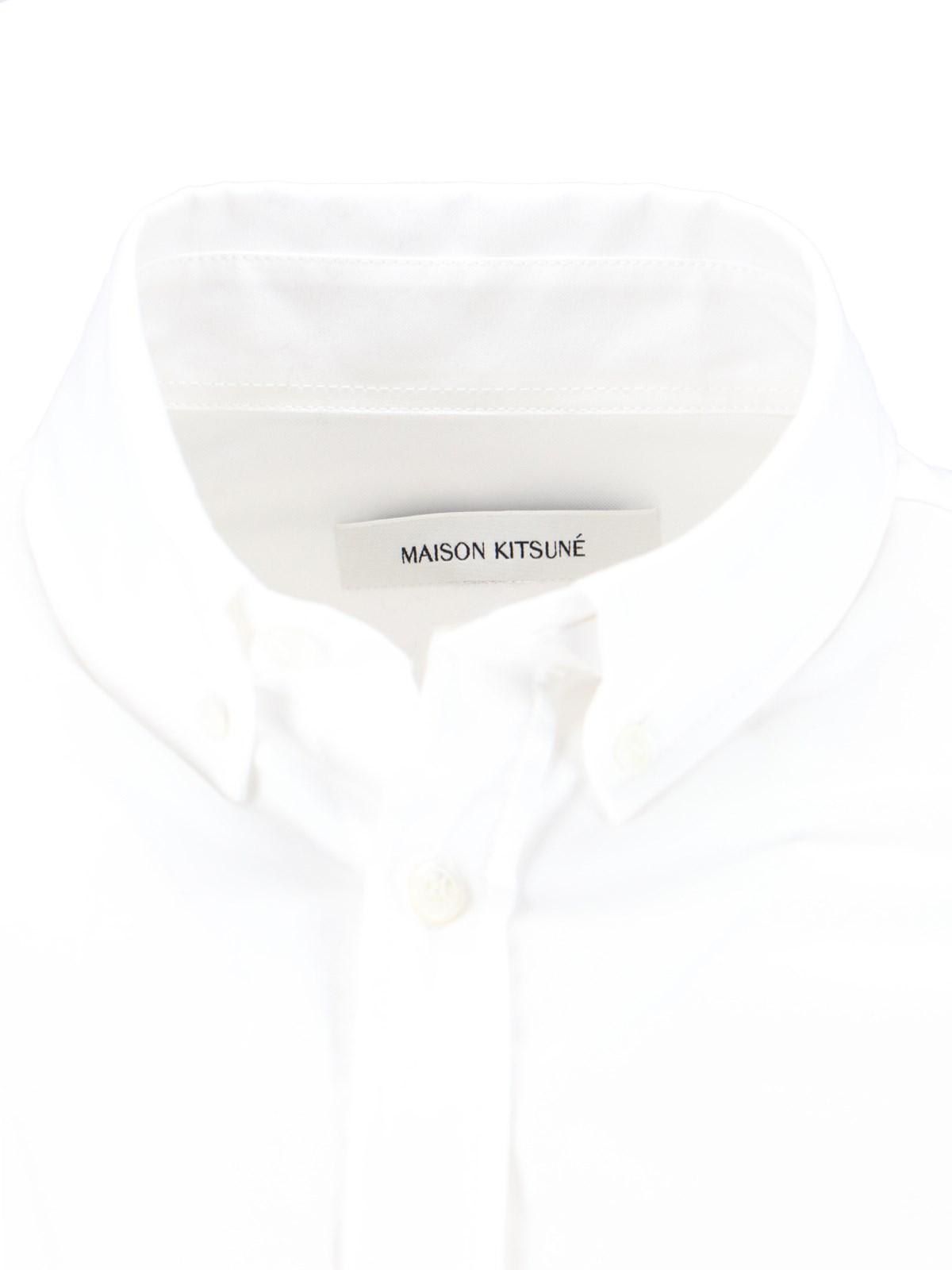 Shop Maison Kitsuné Fox Head Shirt In White