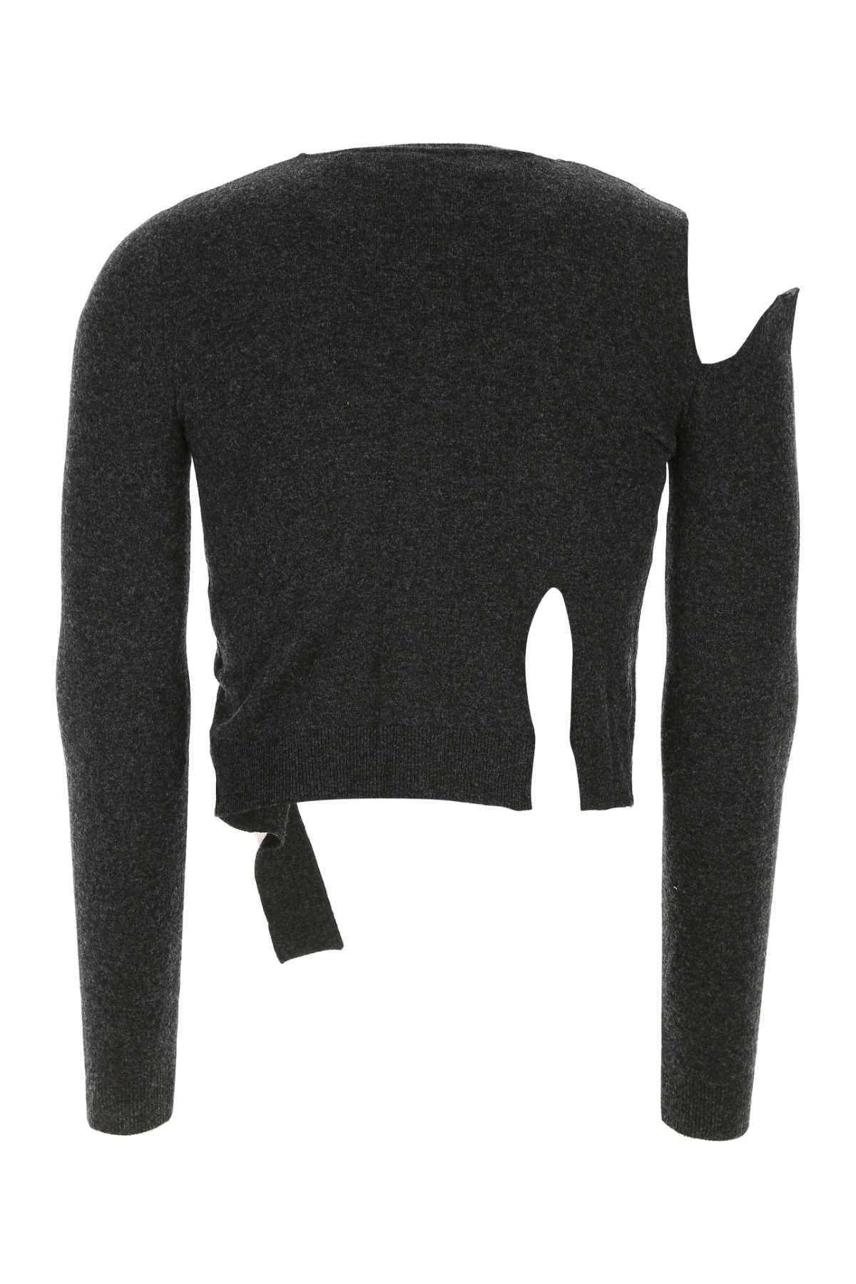 Shop Ader Error Black Wool Blend Cardigan In Chcoal