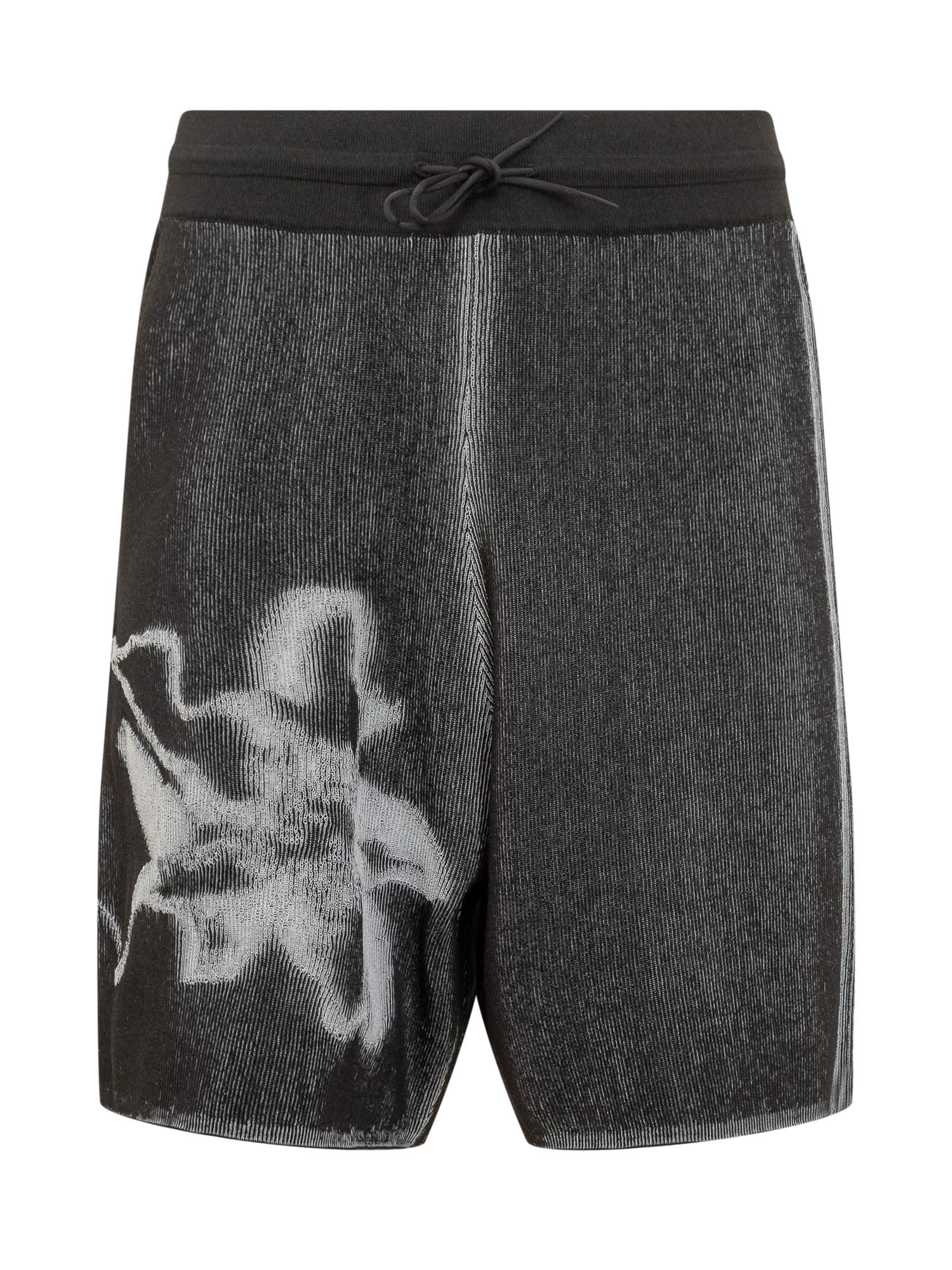 Shop Y-3 Gfx Shorts In Black/white